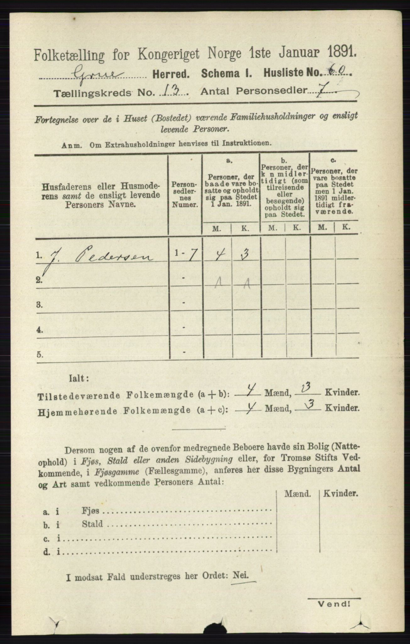 RA, Folketelling 1891 for 0423 Grue herred, 1891, s. 6558