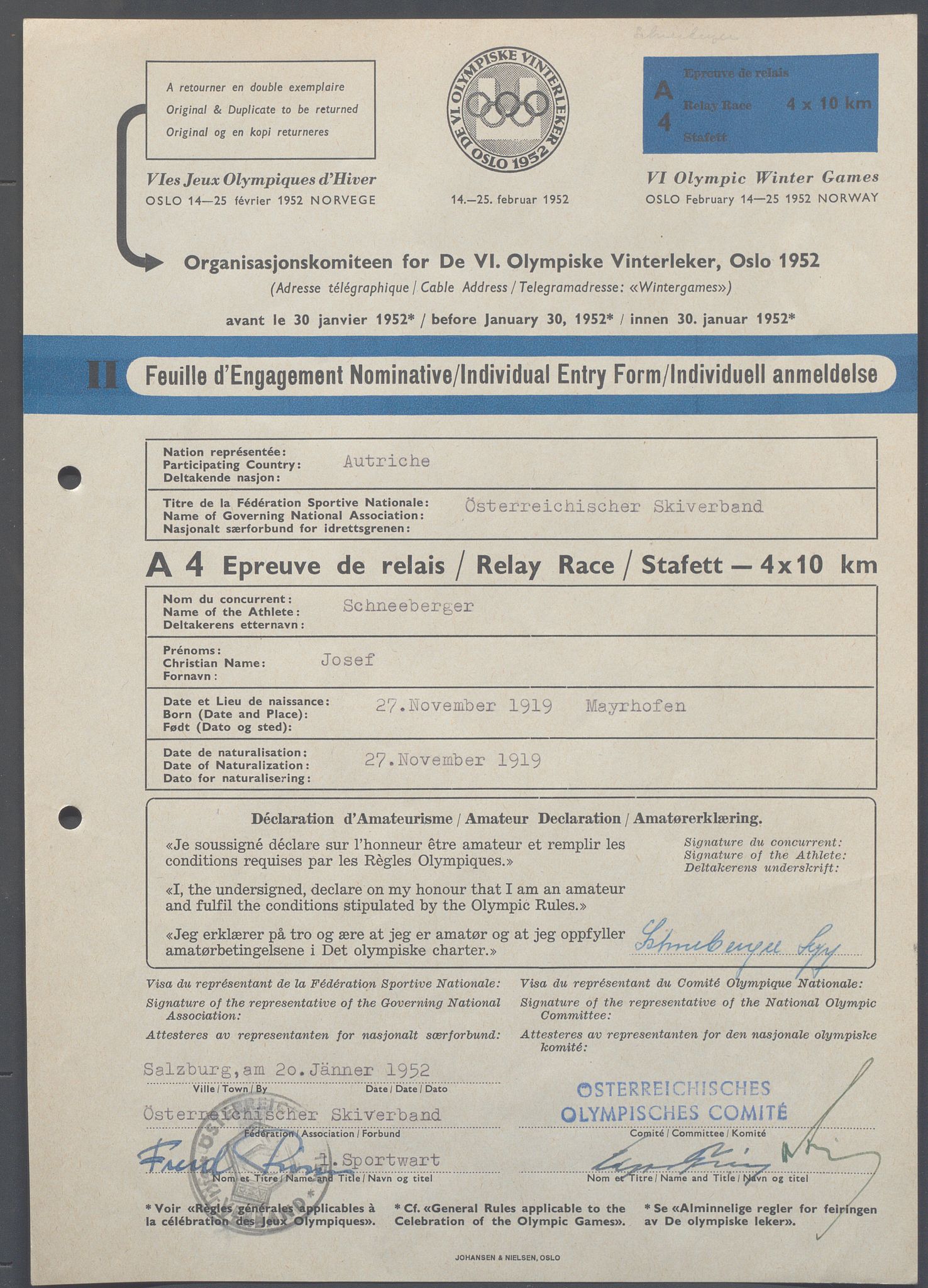 Organisasjonskomiteen for de VI. olympiske vinterleker, OBA/A-20130/H/Ha, 1951-1952, s. 277