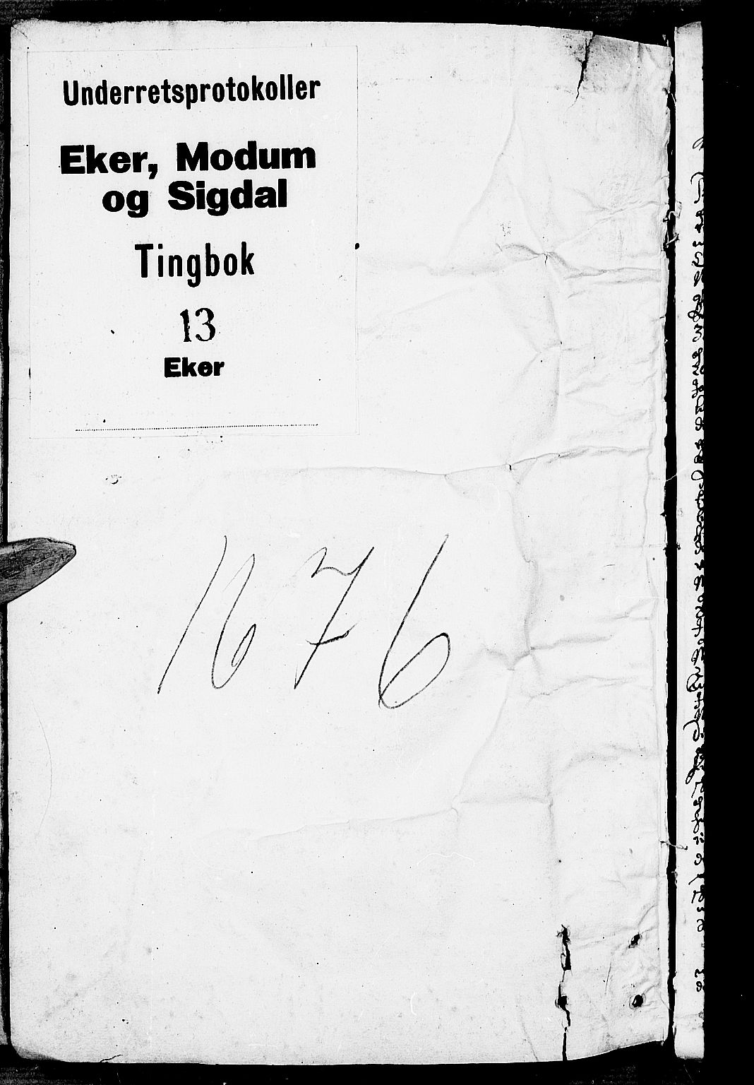Eiker, Modum og Sigdal sorenskriveri, AV/SAKO-A-123/F/Fa/Faa/L0013: Tingbok, 1676
