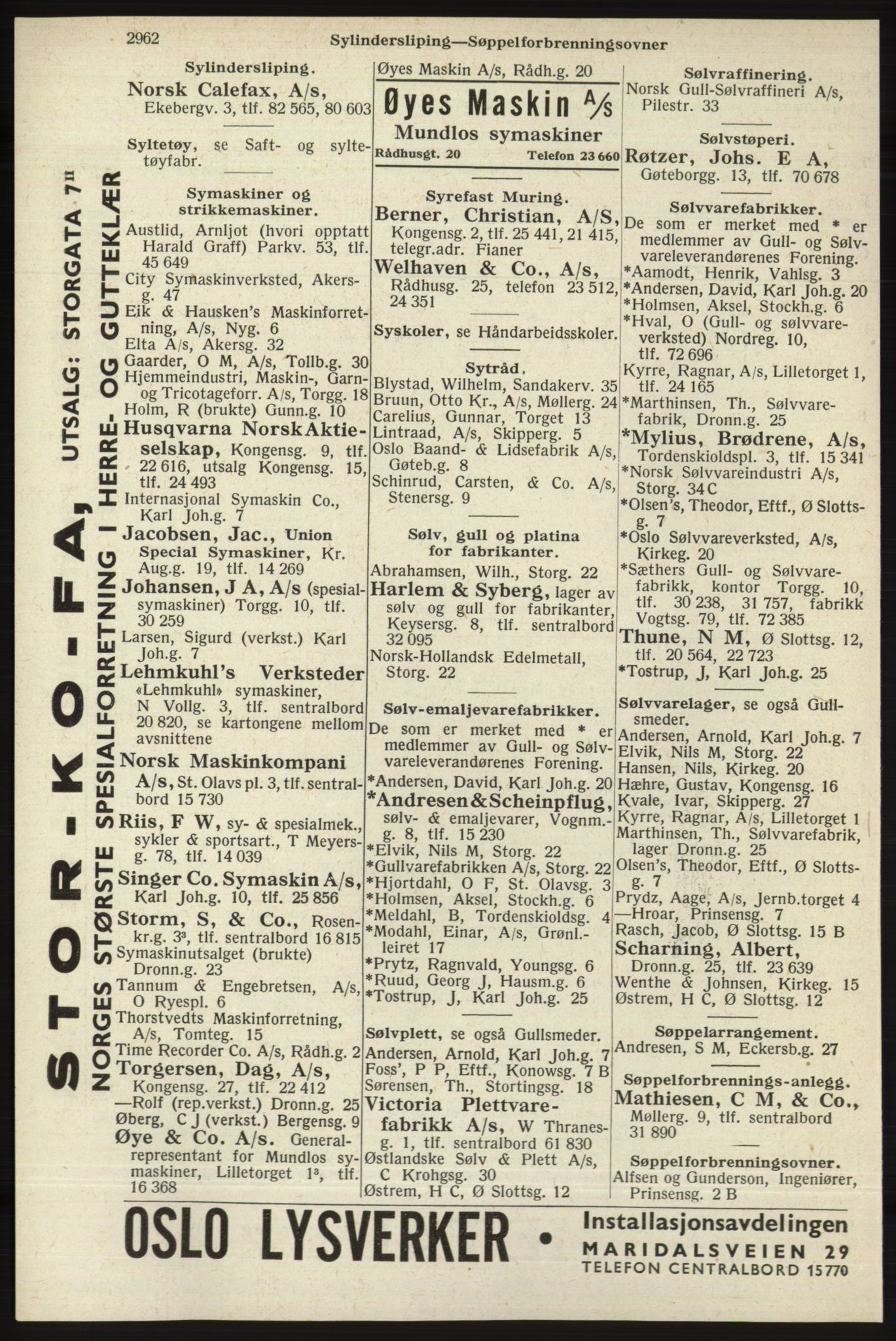 Kristiania/Oslo adressebok, PUBL/-, 1940, s. 2912