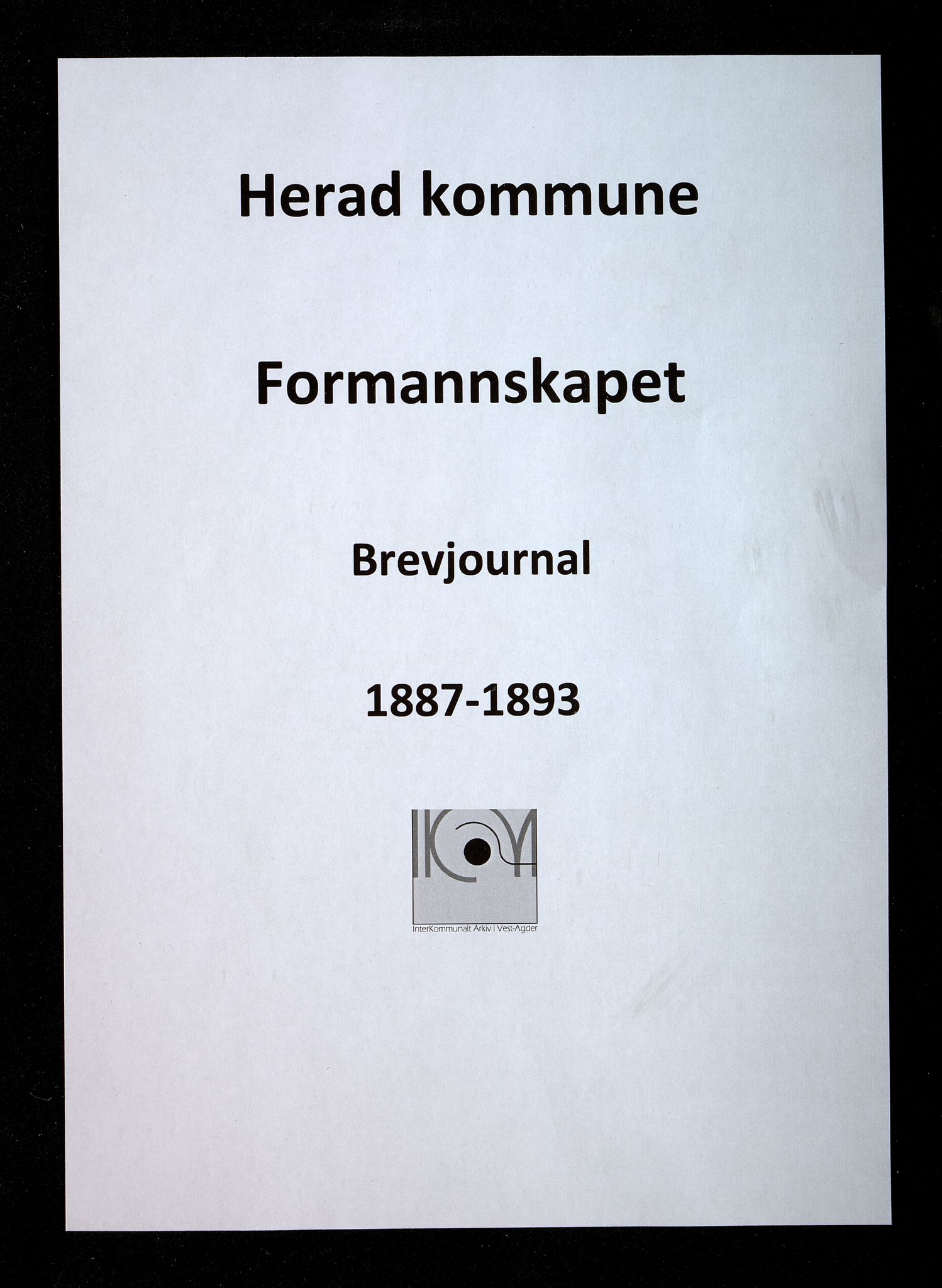 Herad kommune - Formannskapet, IKAV/1003HE120/C/L0007: Brevjournal for formannskapet, 1887-1893