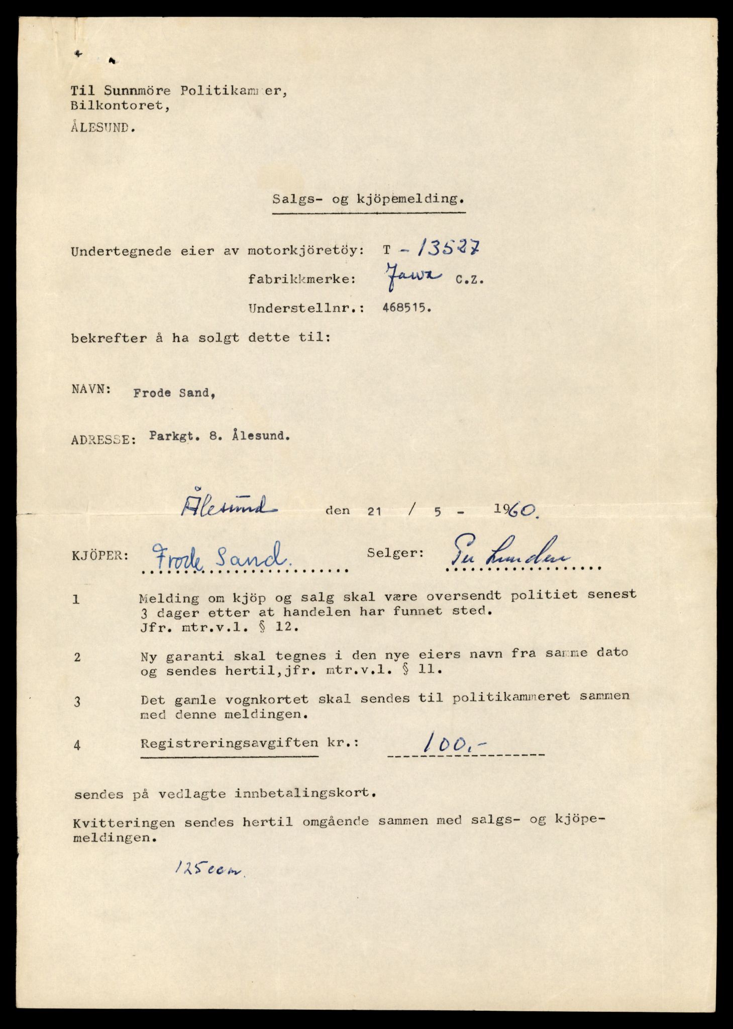 Møre og Romsdal vegkontor - Ålesund trafikkstasjon, AV/SAT-A-4099/F/Fe/L0039: Registreringskort for kjøretøy T 13361 - T 13530, 1927-1998, s. 2935