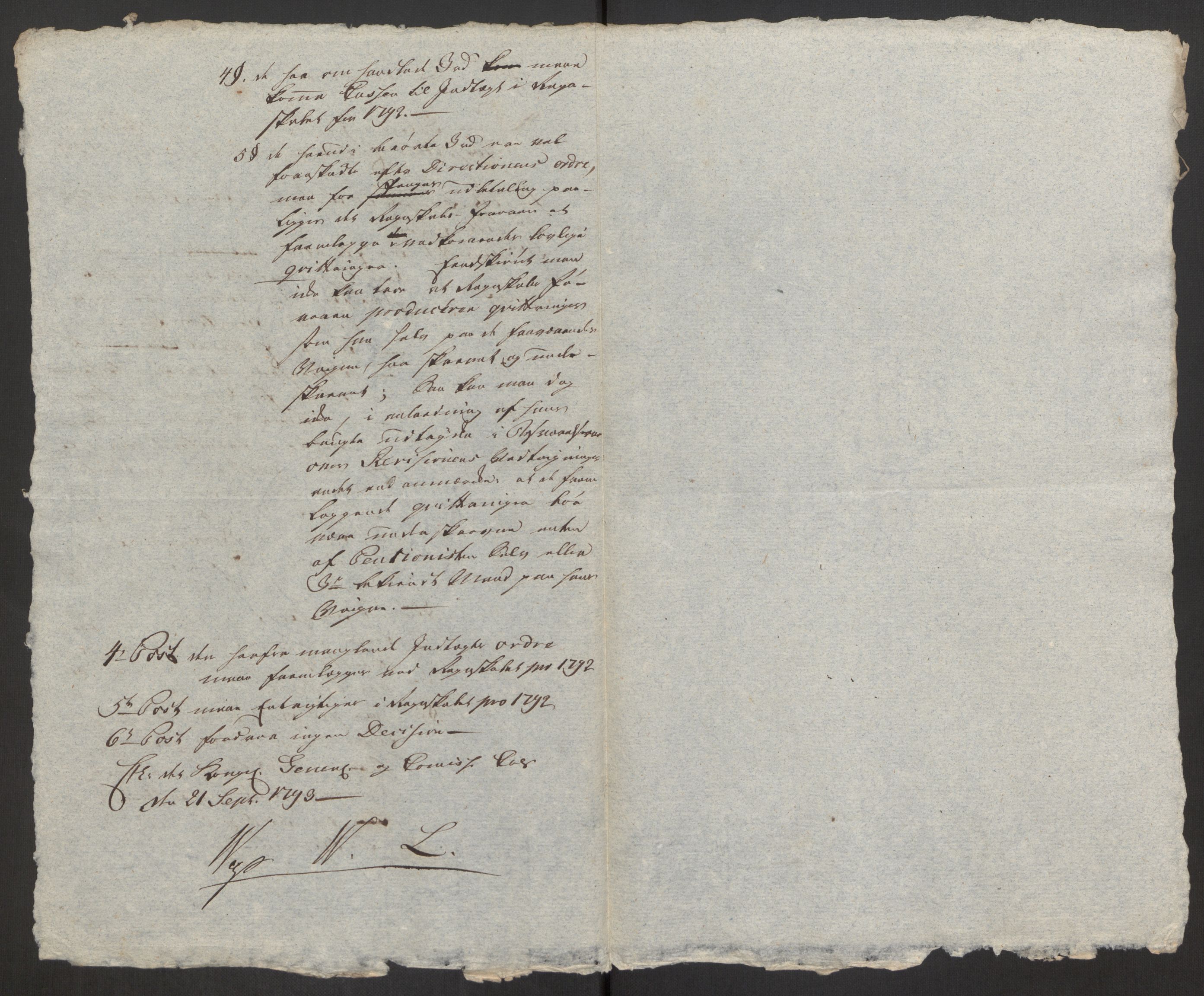 Forsvaret, Den norske kvesthuskasse/krigshospitalkasse, AV/RA-RAFA-1887/F/Fa/L0008: Konsepter, 1790-1793, s. 1188