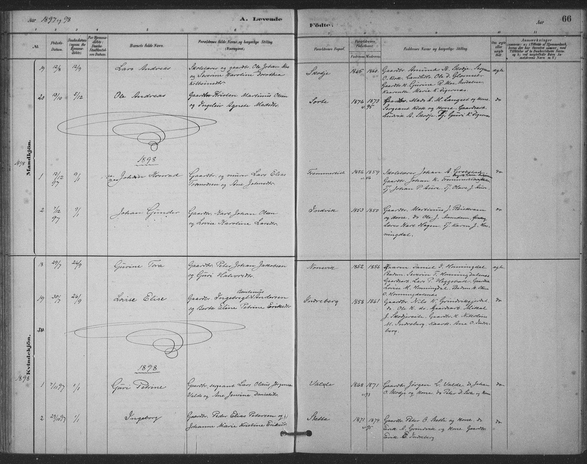 Ministerialprotokoller, klokkerbøker og fødselsregistre - Møre og Romsdal, SAT/A-1454/524/L0356: Ministerialbok nr. 524A08, 1880-1899, s. 66