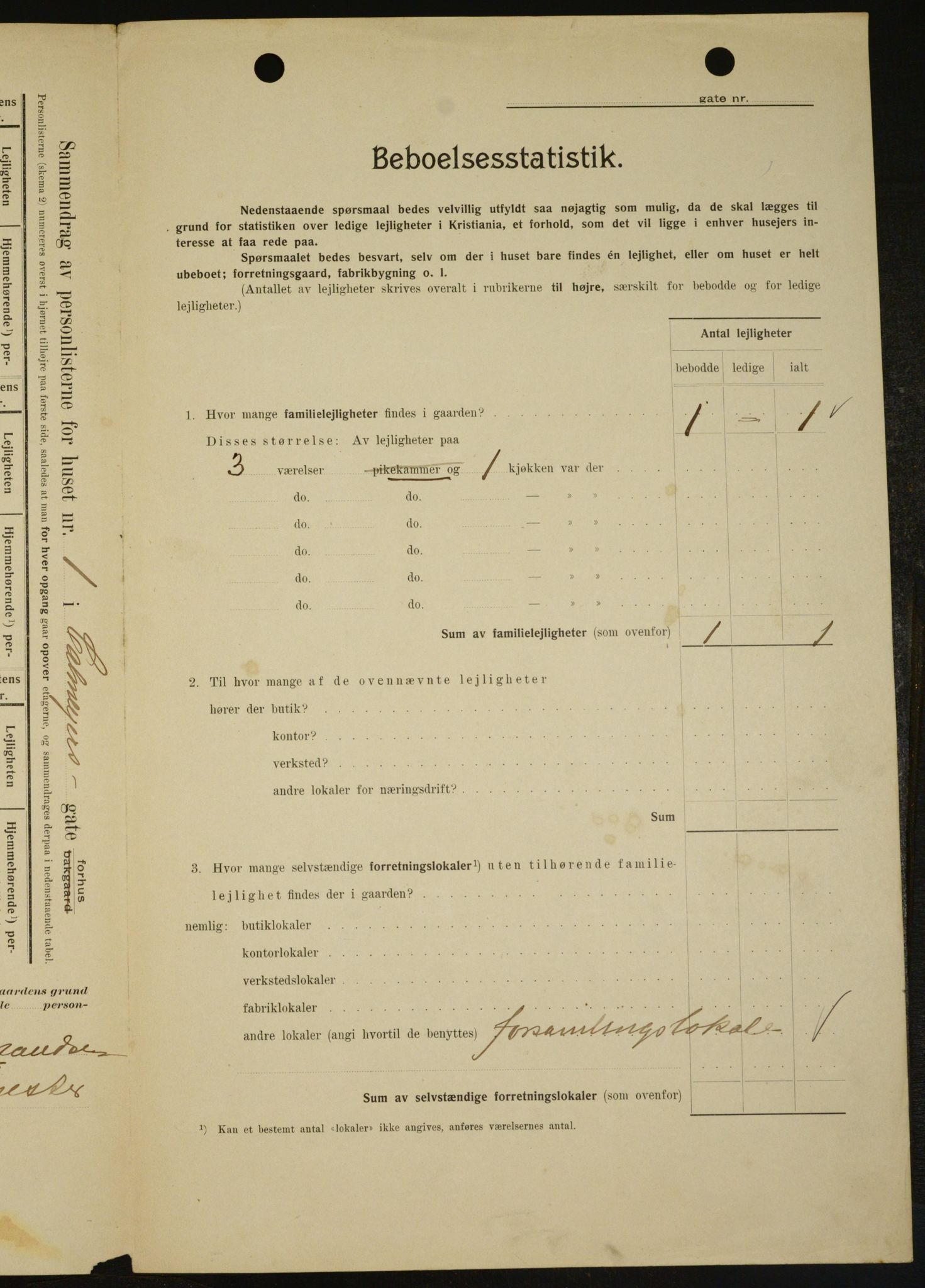 OBA, Kommunal folketelling 1.2.1909 for Kristiania kjøpstad, 1909, s. 10221