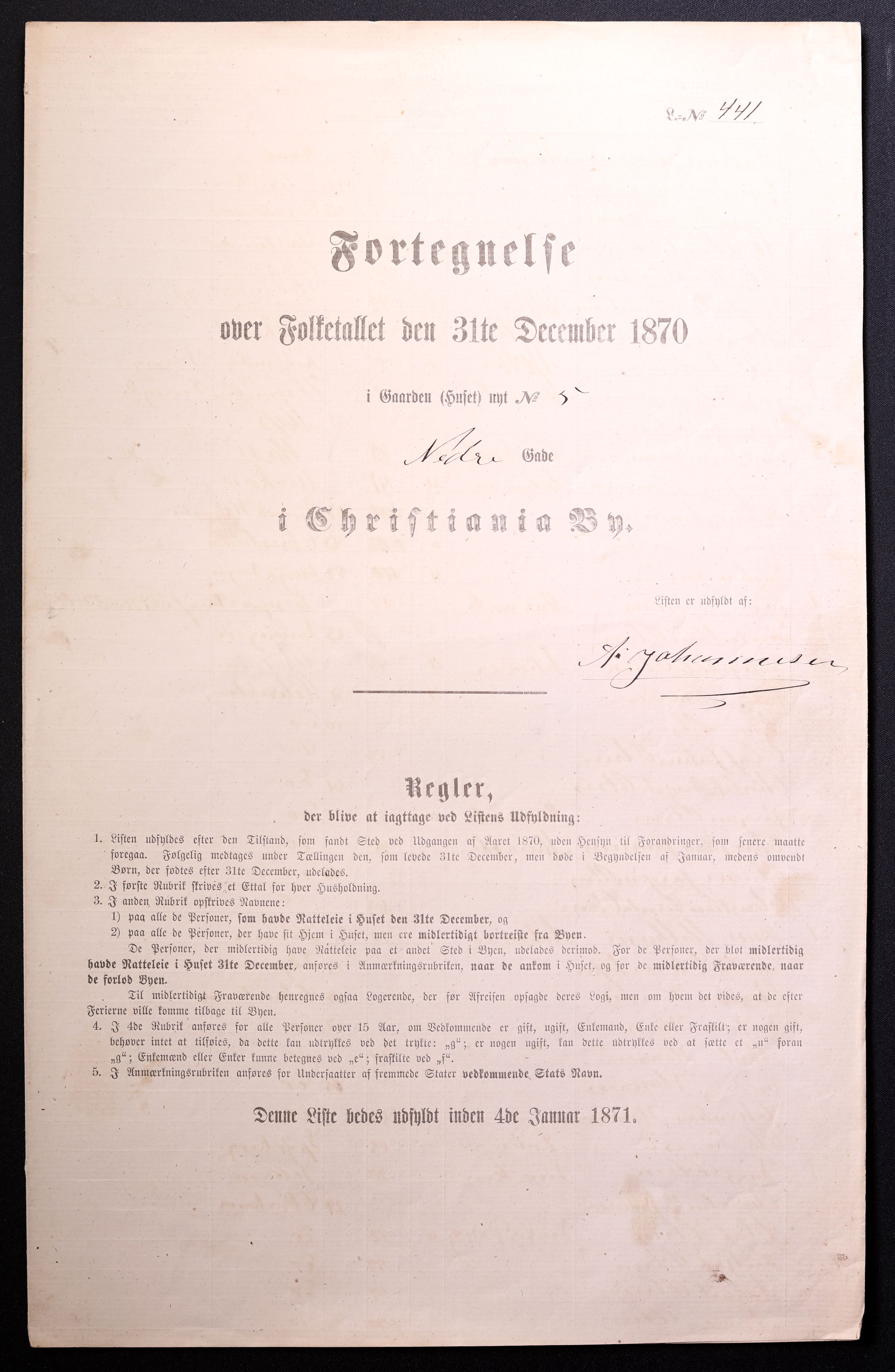 RA, Folketelling 1870 for 0301 Kristiania kjøpstad, 1870, s. 2436