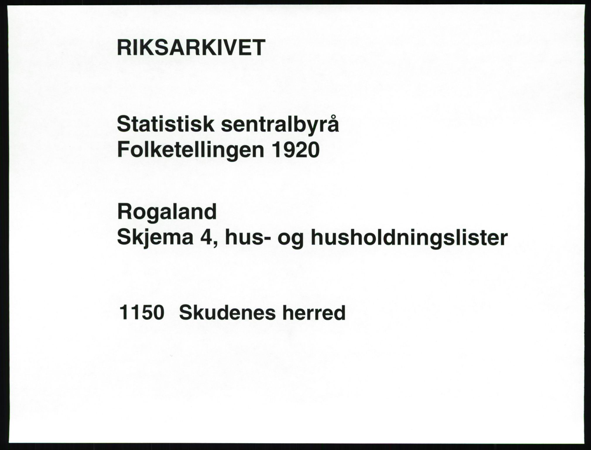 SAST, Folketelling 1920 for 1150 Skudenes herred, 1920, s. 36