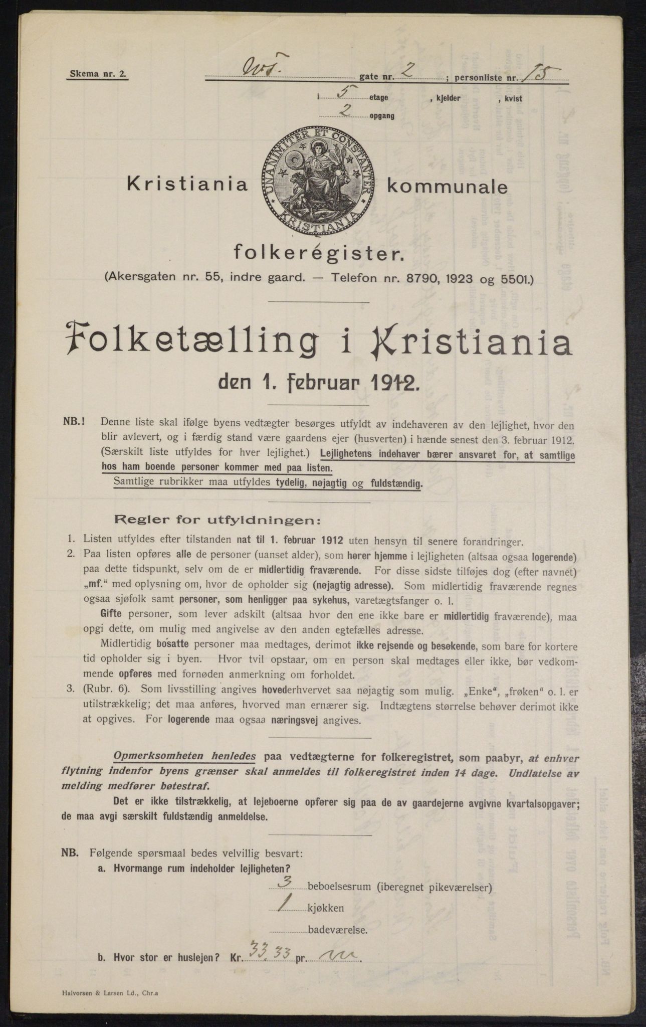 OBA, Kommunal folketelling 1.2.1912 for Kristiania, 1912, s. 126232