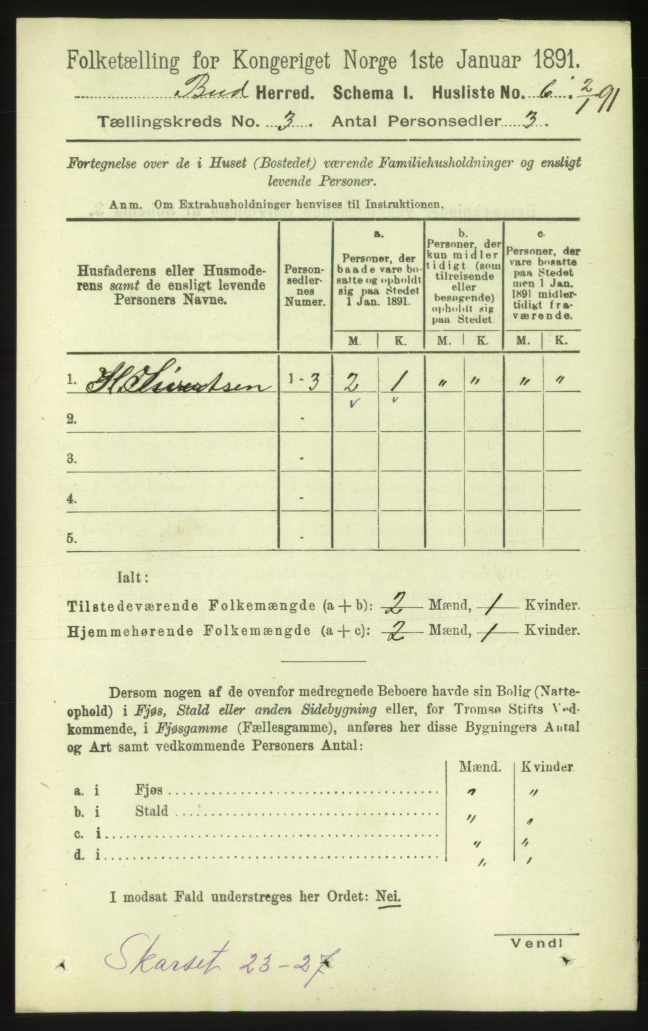 RA, Folketelling 1891 for 1549 Bud herred, 1891, s. 1391