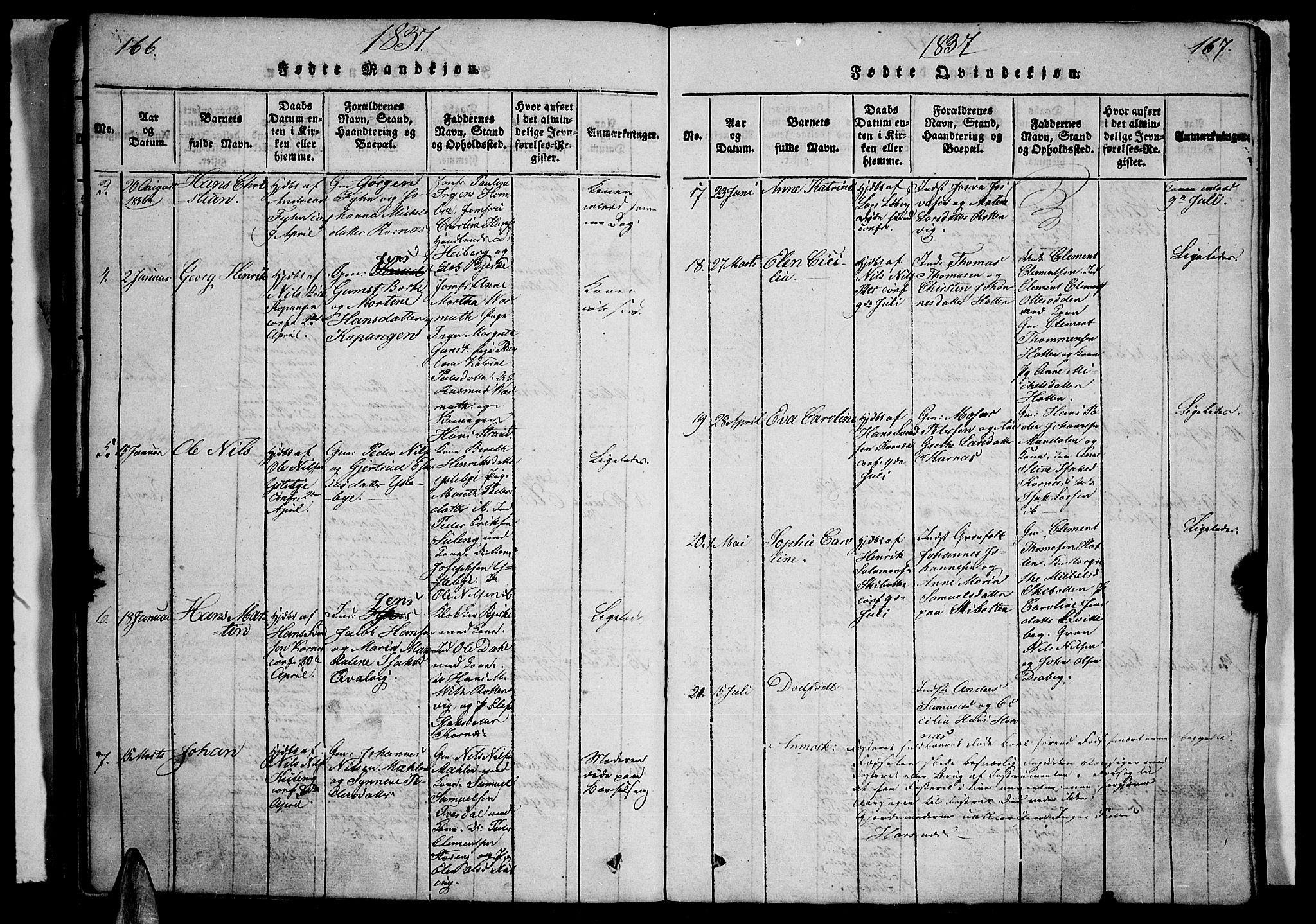 Lyngen sokneprestembete, AV/SATØ-S-1289/H/He/Heb/L0001klokker: Klokkerbok nr. 1, 1826-1838, s. 166-167