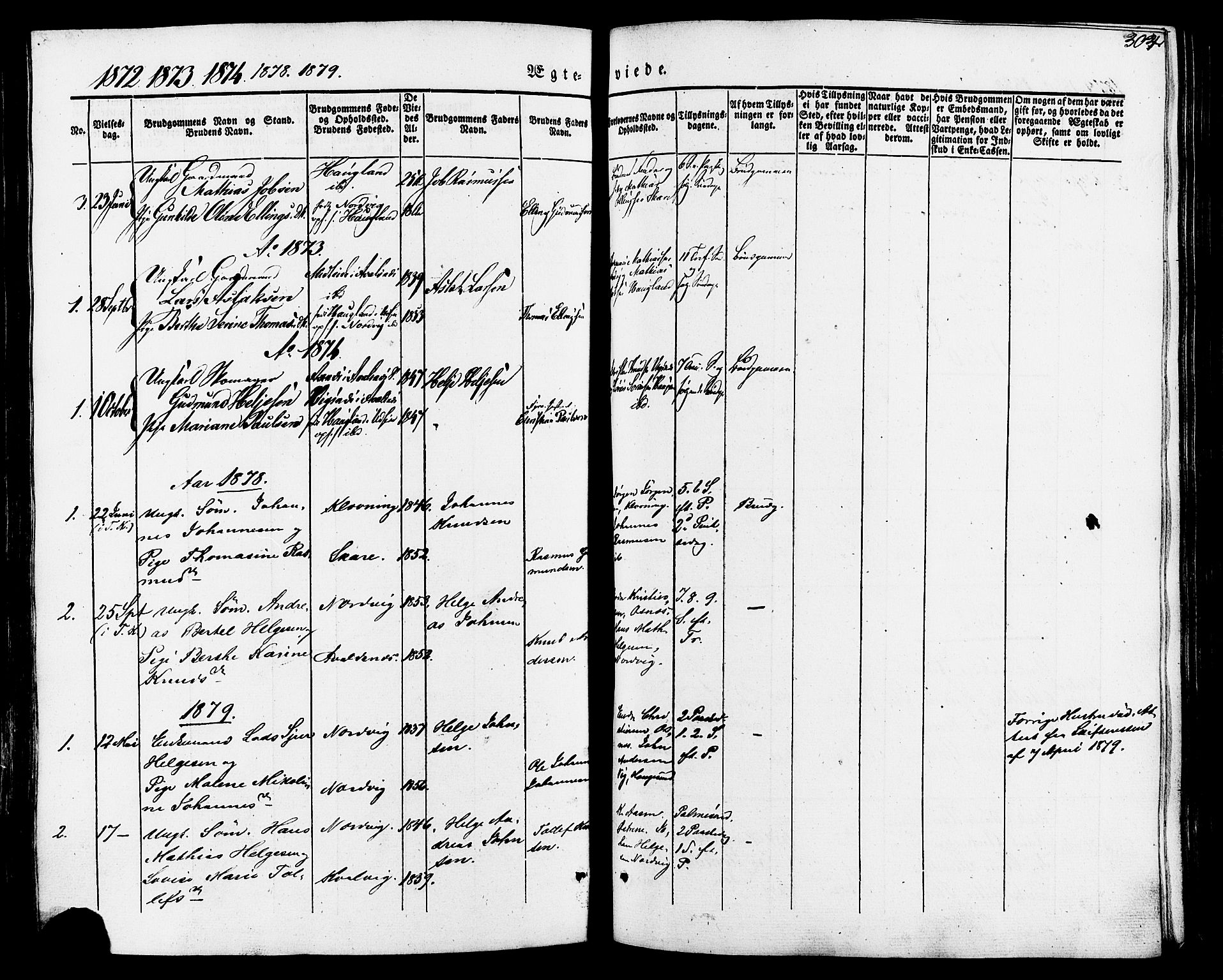 Torvastad sokneprestkontor, SAST/A -101857/H/Ha/Haa/L0007: Ministerialbok nr. A 7, 1838-1882, s. 304