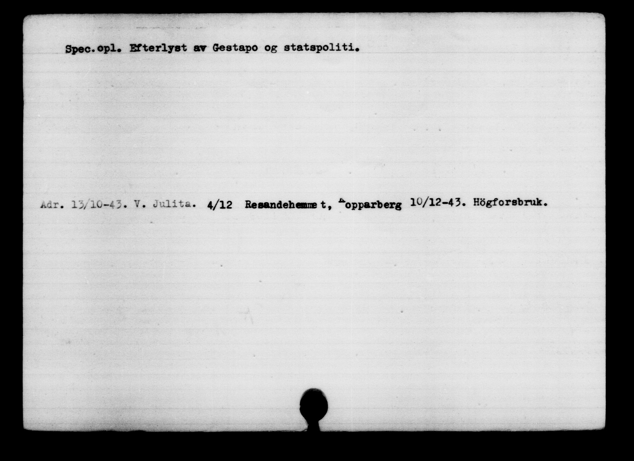 Den Kgl. Norske Legasjons Flyktningskontor, AV/RA-S-6753/V/Va/L0003: Kjesäterkartoteket.  Flyktningenr. 2001-3495, 1940-1945, s. 407