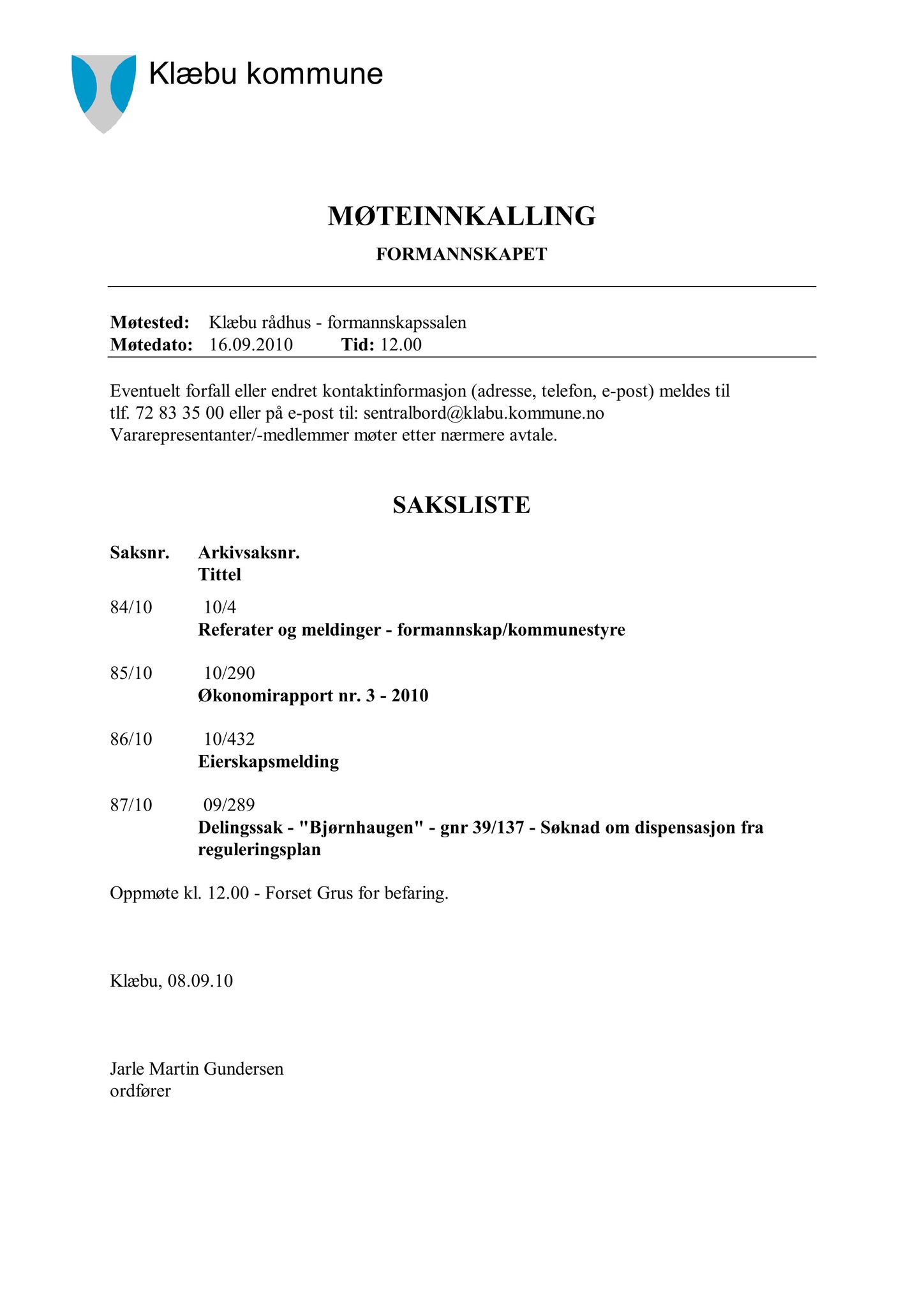 Klæbu Kommune, TRKO/KK/02-FS/L003: Formannsskapet - Møtedokumenter, 2010, s. 1788