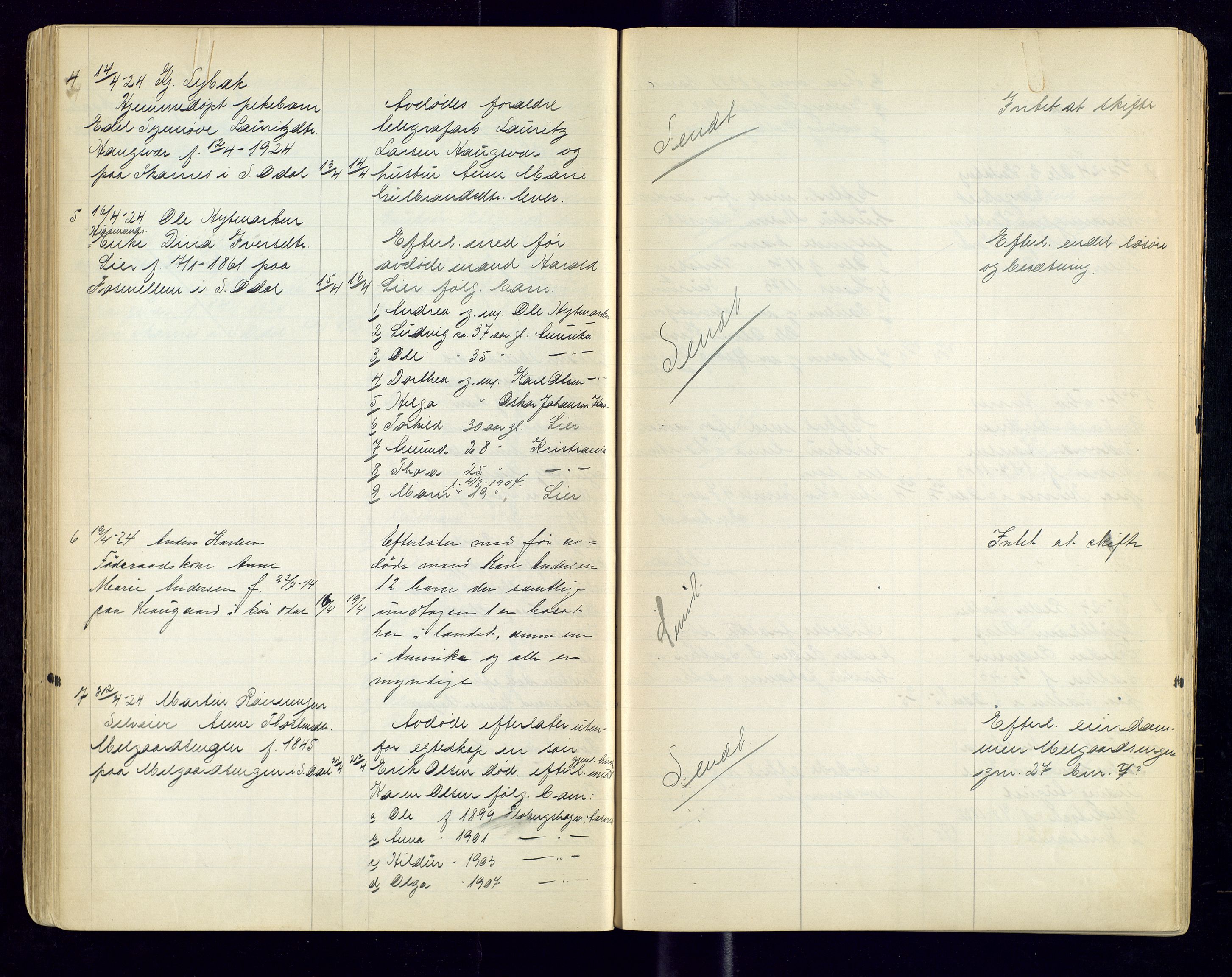 Sør-Odal lensmannskontor, AV/SAH-LHS-022/H/Hb/L0002/0003: Protokoller over anmeldte dødsfall / Protokoll over anmeldte dødsfall, 1921-1928