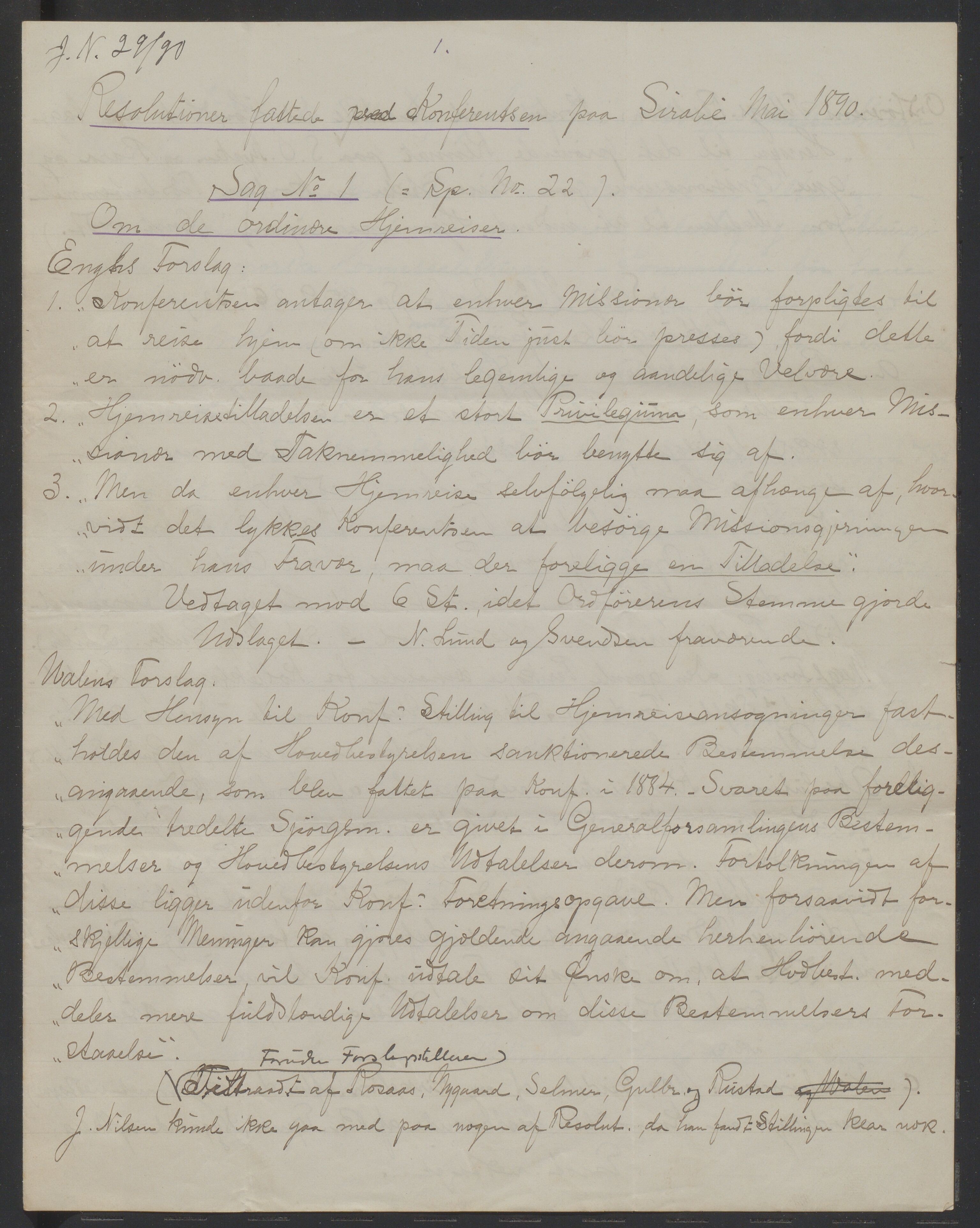 Det Norske Misjonsselskap - hovedadministrasjonen, VID/MA-A-1045/D/Da/Daa/L0038/0001: Konferansereferat og årsberetninger / Konferansereferat fra Madagaskar Innland., 1890