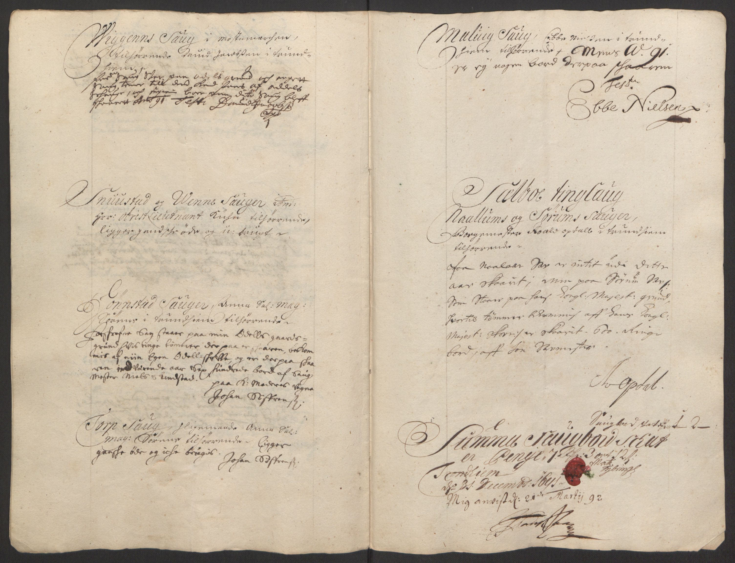 Rentekammeret inntil 1814, Reviderte regnskaper, Fogderegnskap, RA/EA-4092/R61/L4103: Fogderegnskap Strinda og Selbu, 1691-1692, s. 58