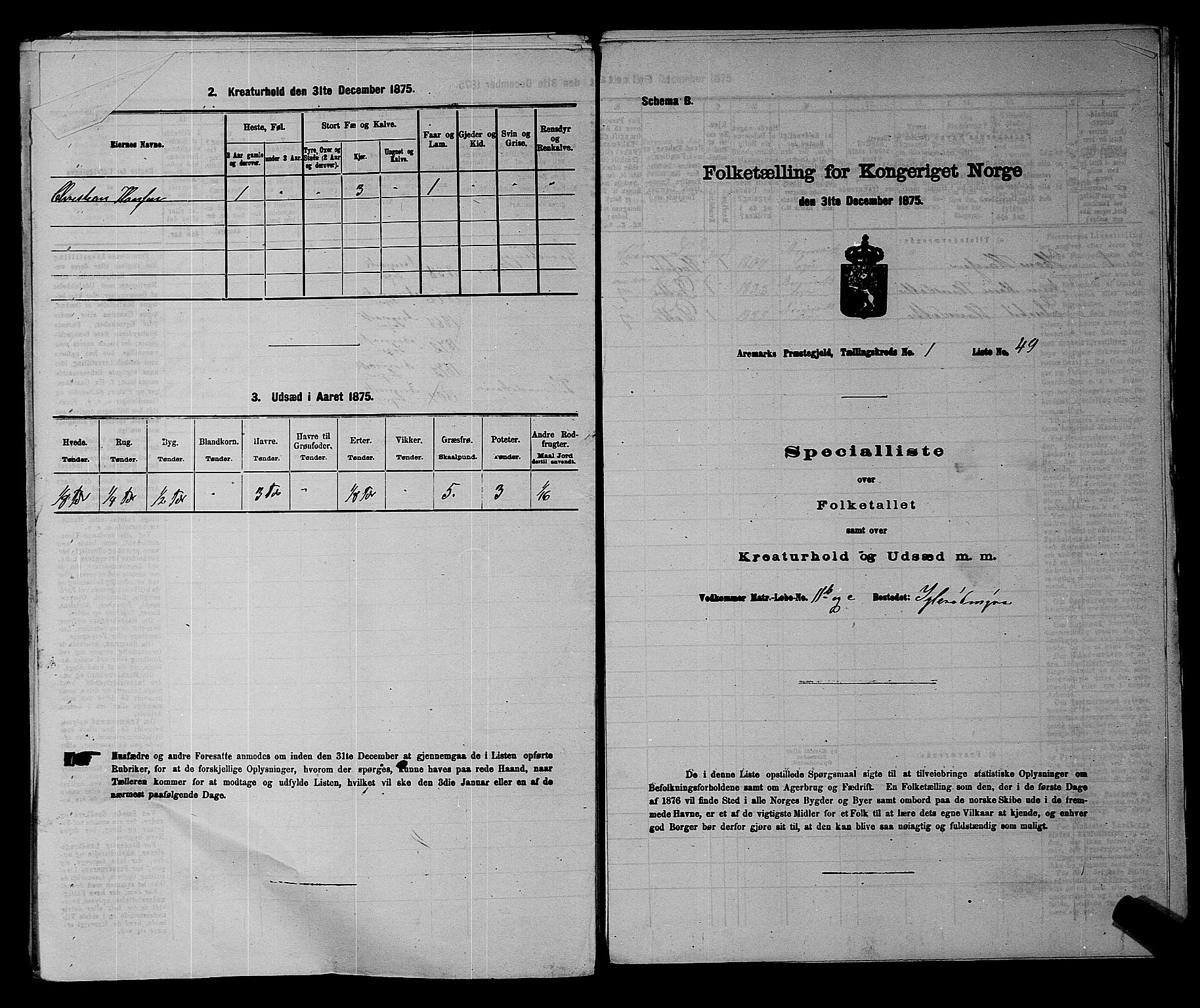 RA, Folketelling 1875 for 0118P Aremark prestegjeld, 1875, s. 163