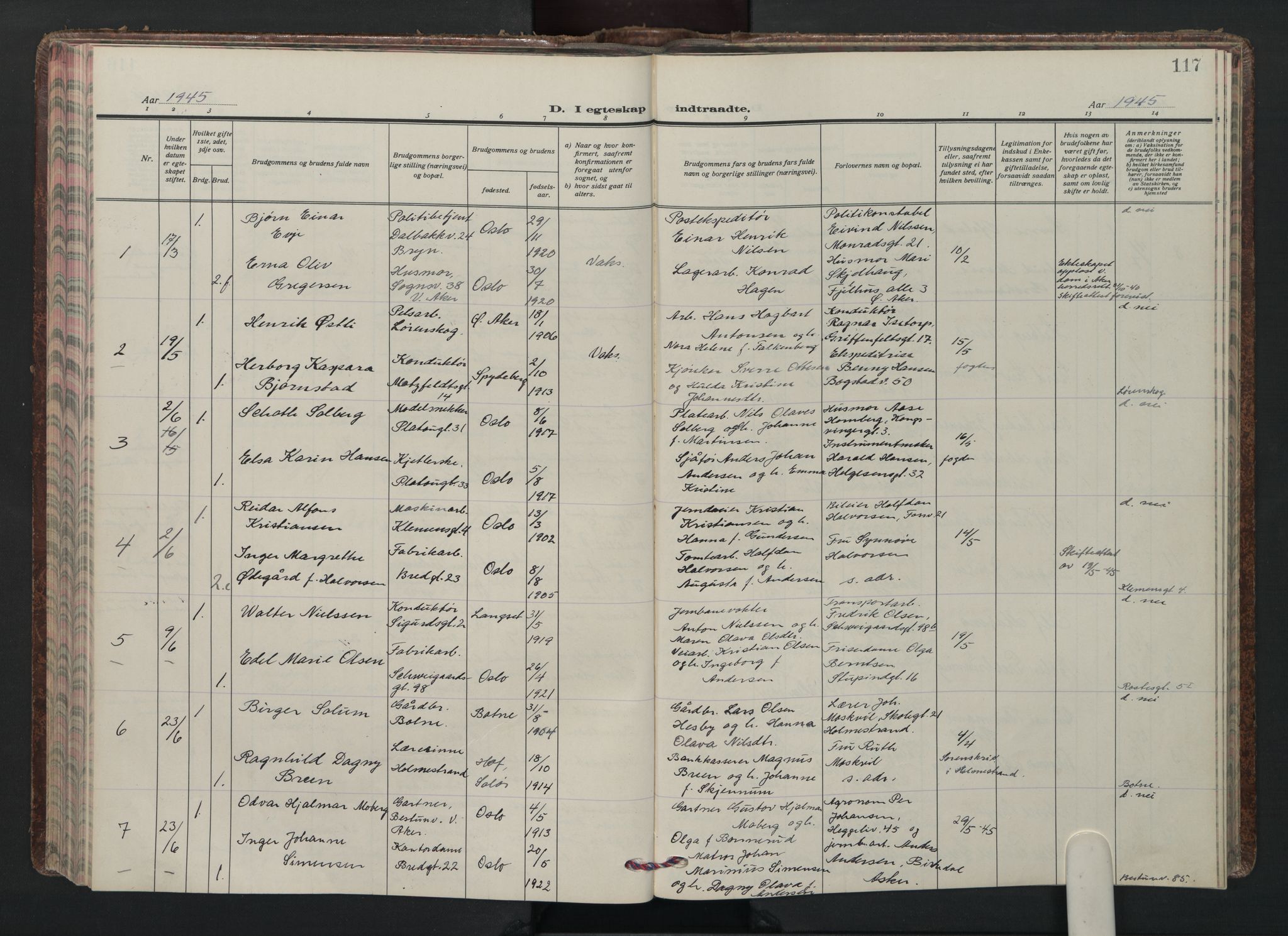 Grønland prestekontor Kirkebøker, AV/SAO-A-10848/F/Fa/L0020: Ministerialbok nr. 20, 1935-1946, s. 117