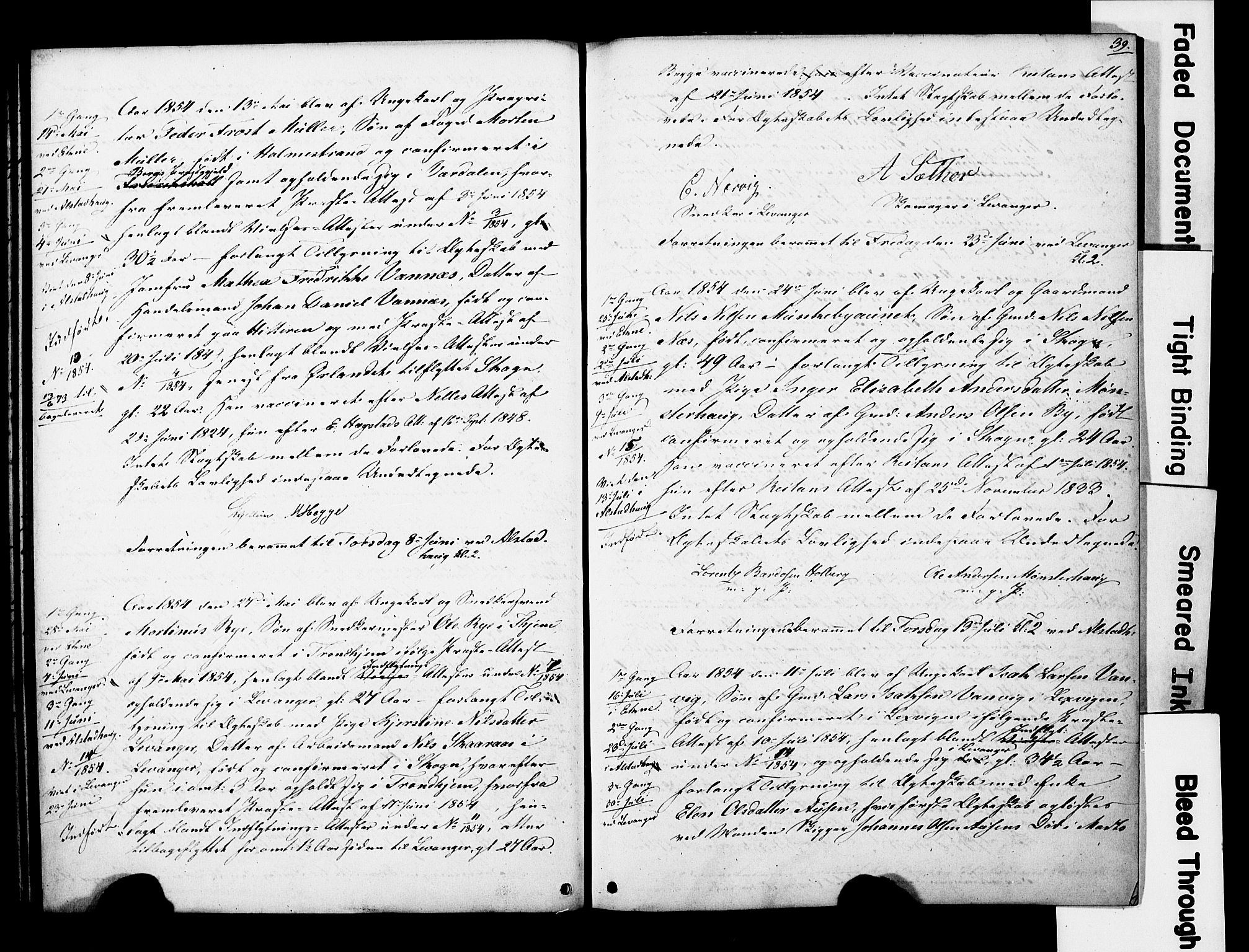 Ministerialprotokoller, klokkerbøker og fødselsregistre - Nord-Trøndelag, AV/SAT-A-1458/717/L0161: Forlovererklæringer nr. 717A11, 1850-1895, s. 39