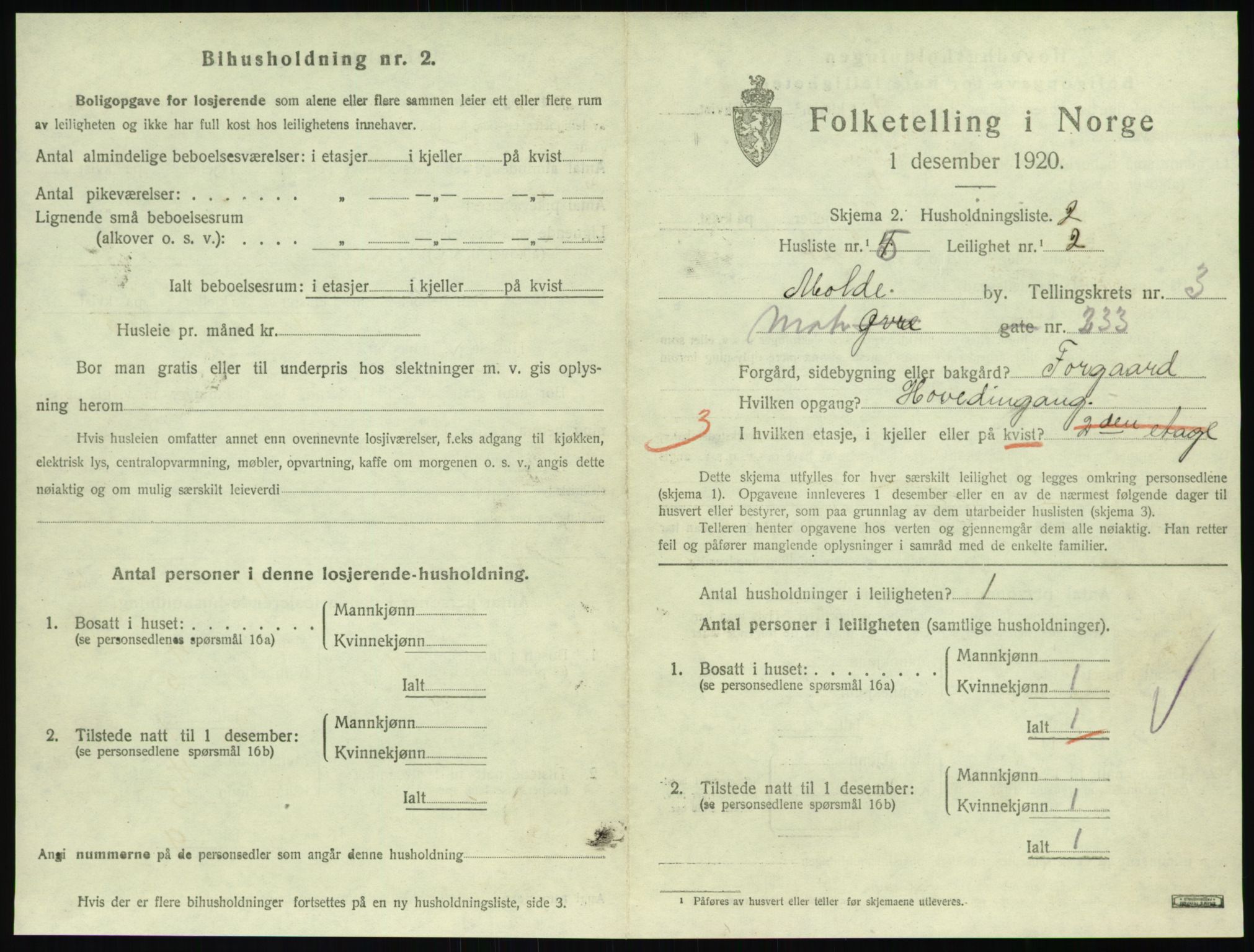 SAT, Folketelling 1920 for 1502 Molde kjøpstad, 1920, s. 1105