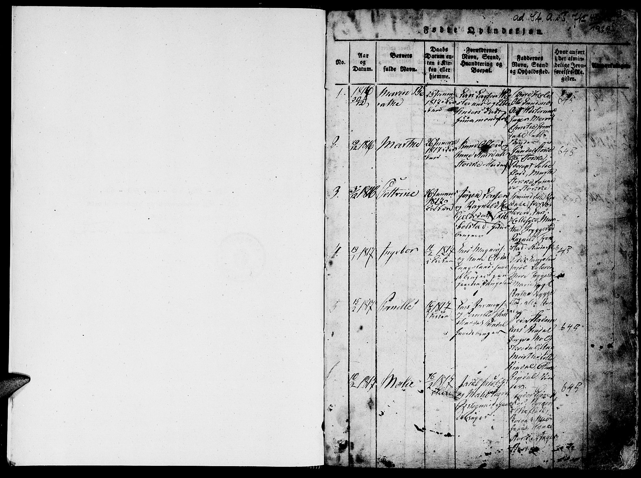 Ministerialprotokoller, klokkerbøker og fødselsregistre - Møre og Romsdal, AV/SAT-A-1454/519/L0260: Klokkerbok nr. 519C01, 1817-1829, s. 0-1