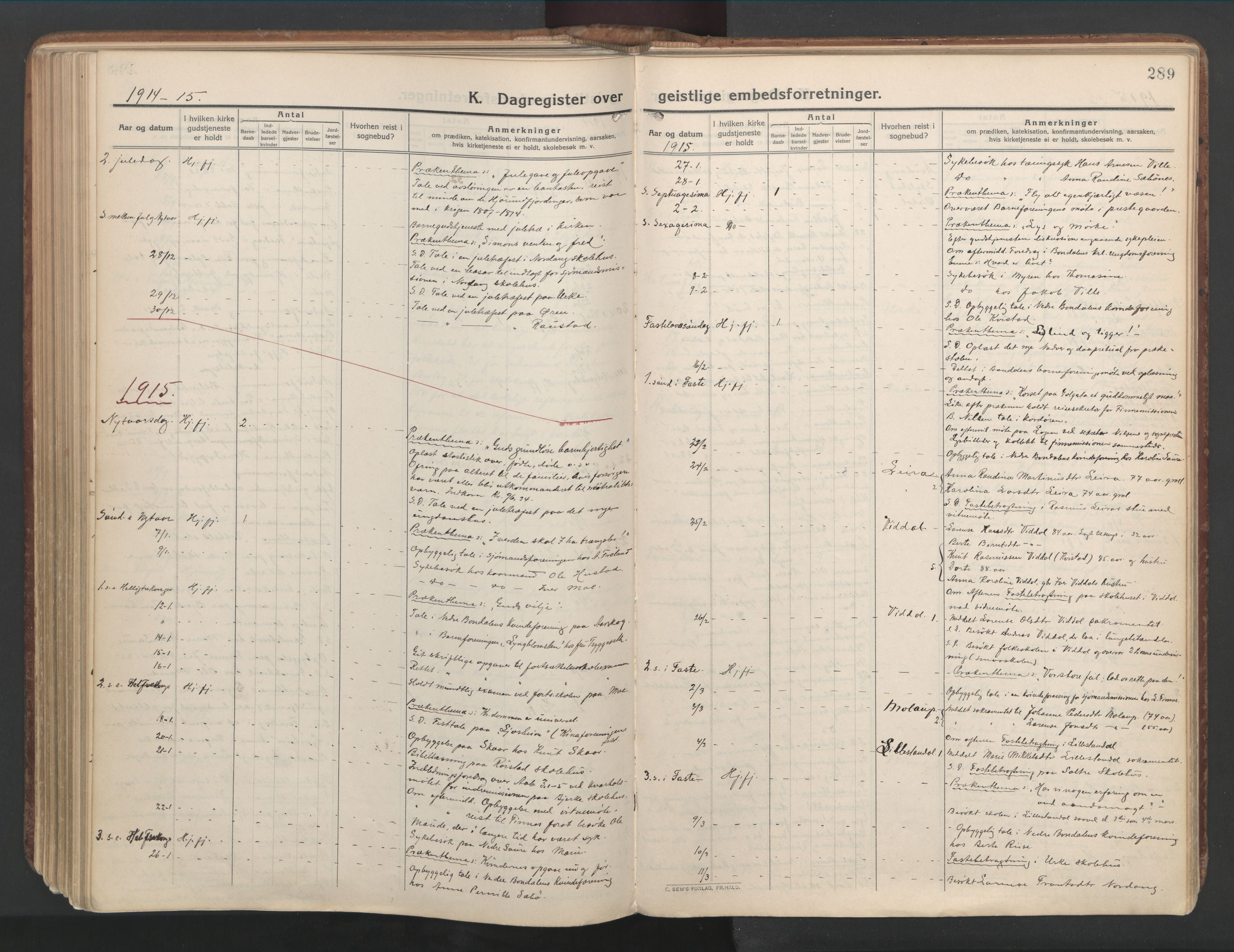 Ministerialprotokoller, klokkerbøker og fødselsregistre - Møre og Romsdal, SAT/A-1454/515/L0212: Ministerialbok nr. 515A08, 1911-1935, s. 289