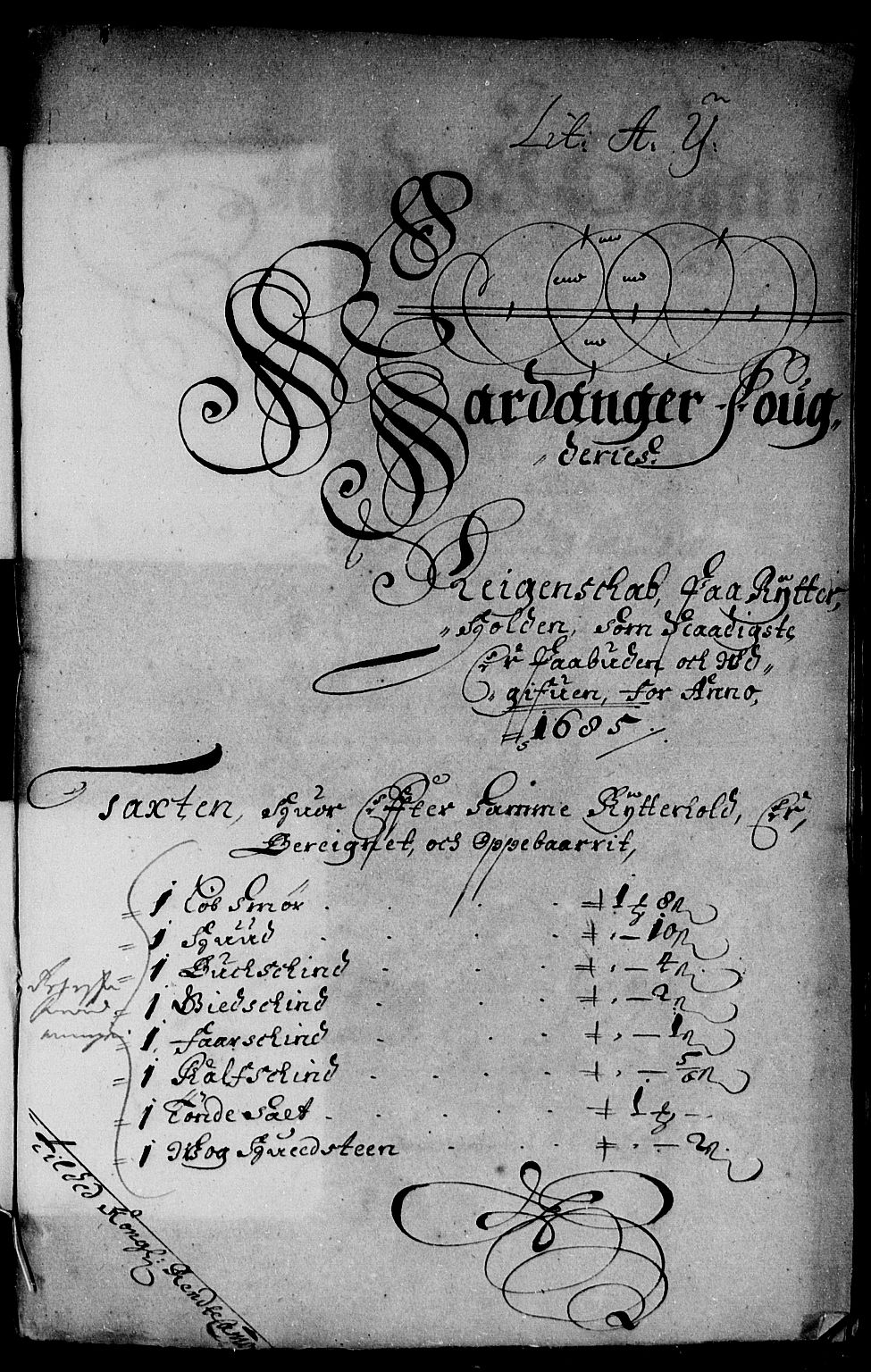 Rentekammeret inntil 1814, Reviderte regnskaper, Stiftamtstueregnskaper, Bergen stiftamt, AV/RA-EA-6043/R/Rc/L0078: Bergen stiftamt, 1685