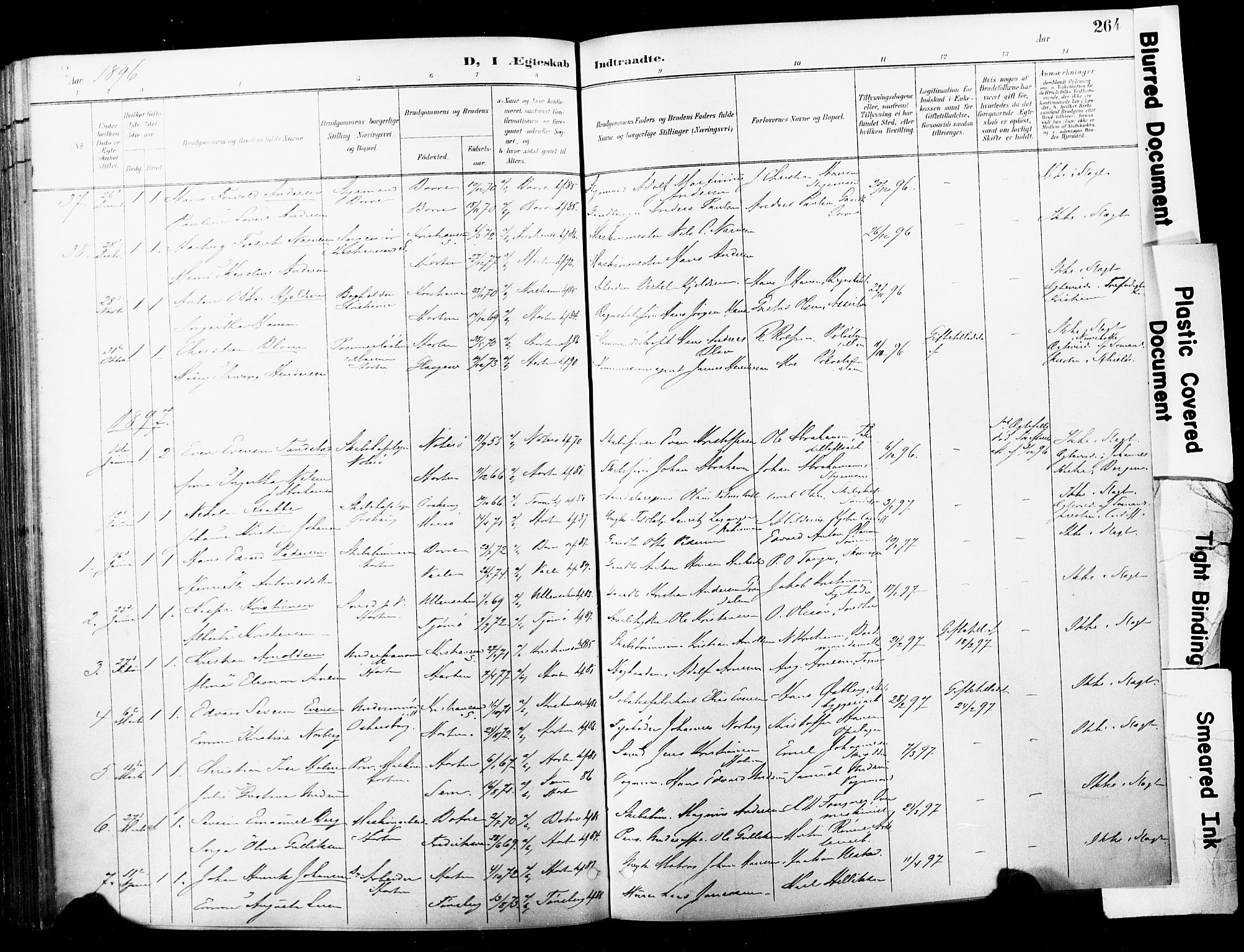 Horten kirkebøker, AV/SAKO-A-348/F/Fa/L0005: Ministerialbok nr. 5, 1896-1904, s. 264