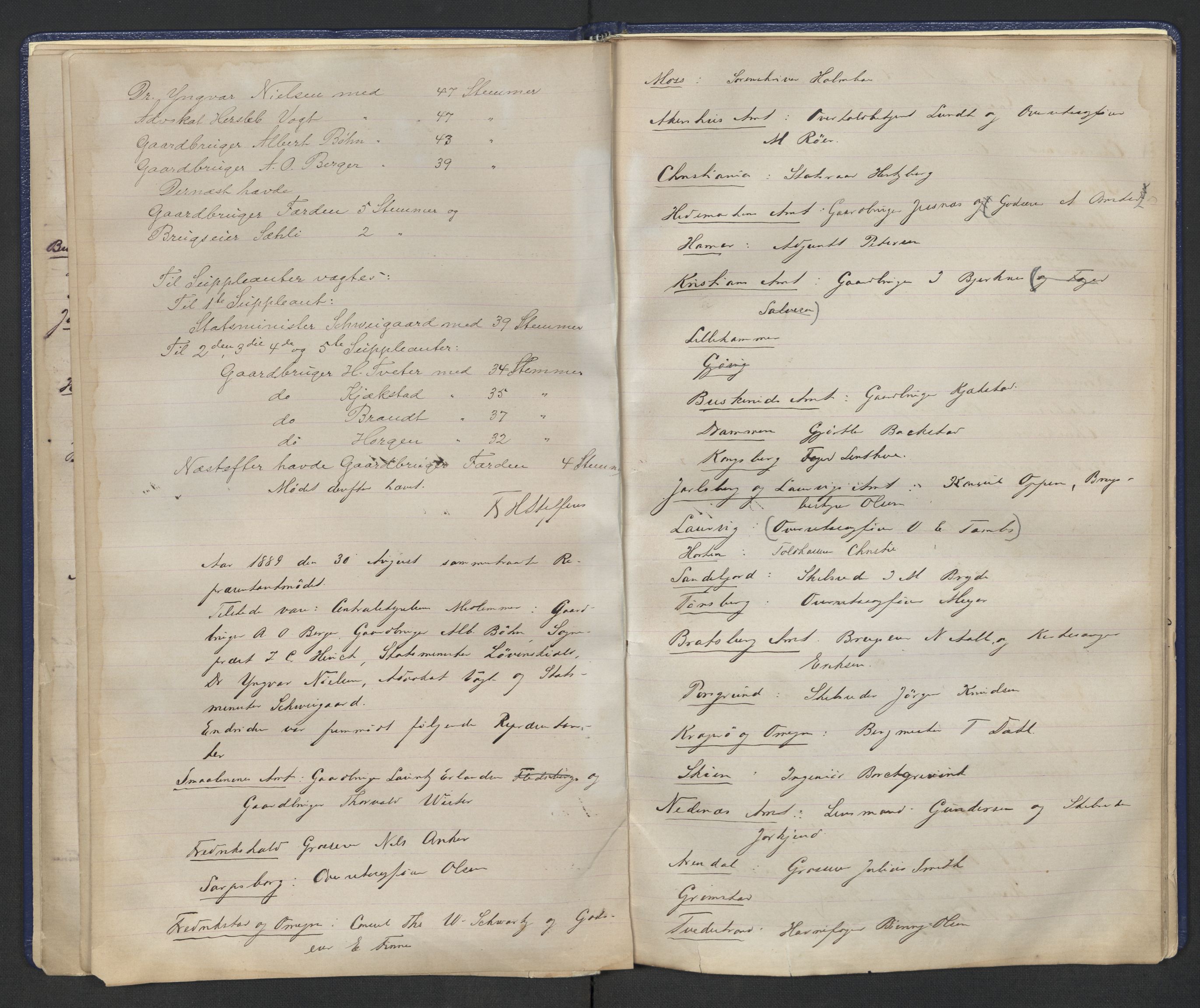Høyres Hovedorganisasjon, AV/RA-PA-0583/1/A/Aa/L0001: De konservative foreningers centralstyre. Referatprotokoll, 1884-1897, s. 16