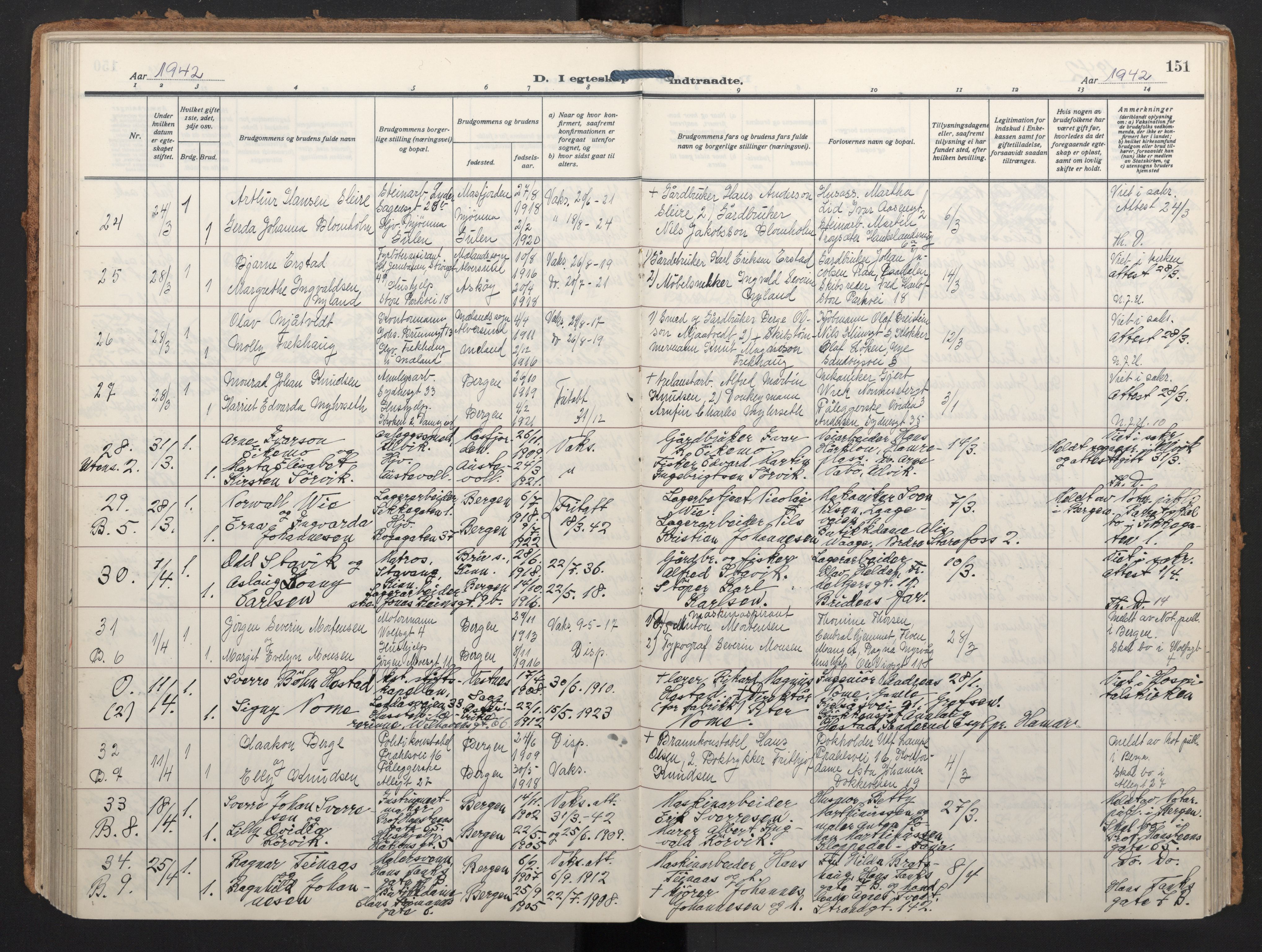 Johanneskirken sokneprestembete, AV/SAB-A-76001/H/Haa/L0014: Ministerialbok nr. D 3, 1929-1949, s. 150b-151a