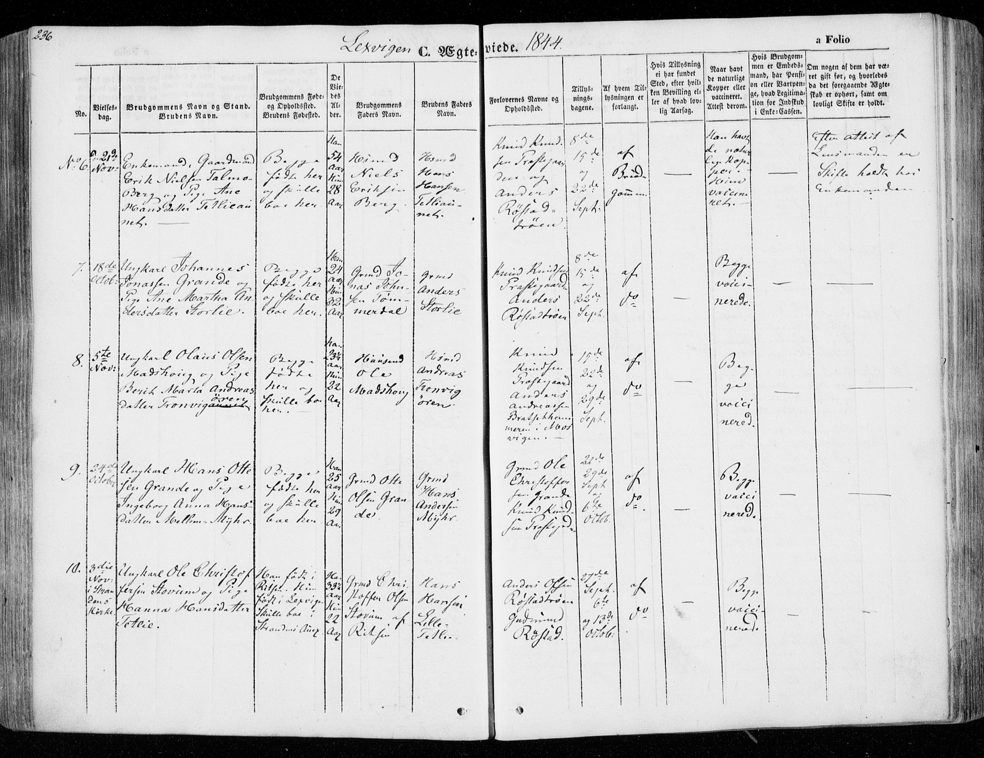 Ministerialprotokoller, klokkerbøker og fødselsregistre - Nord-Trøndelag, SAT/A-1458/701/L0007: Ministerialbok nr. 701A07 /1, 1842-1854, s. 236