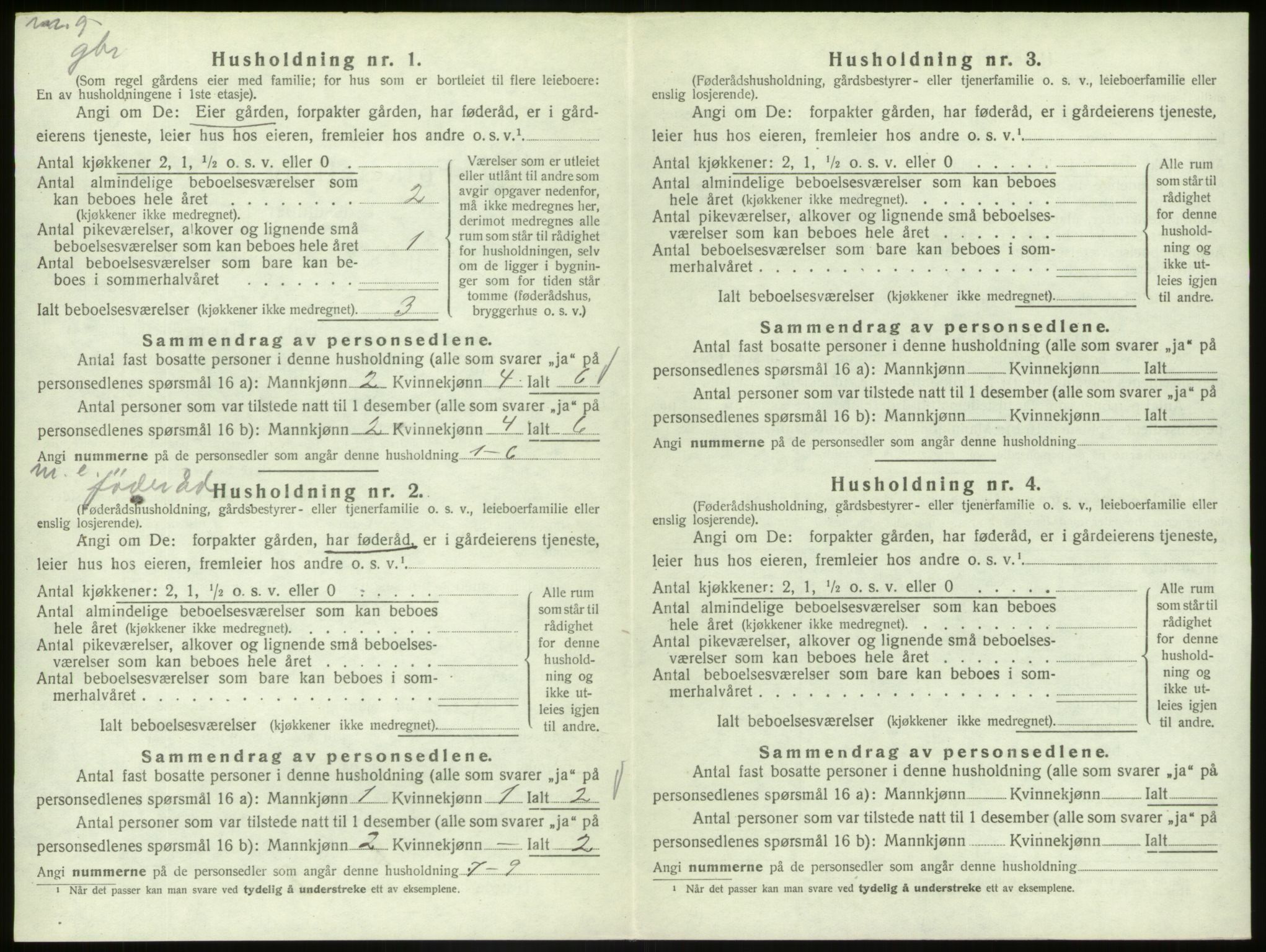 SAB, Folketelling 1920 for 1425 Hafslo herred, 1920, s. 168