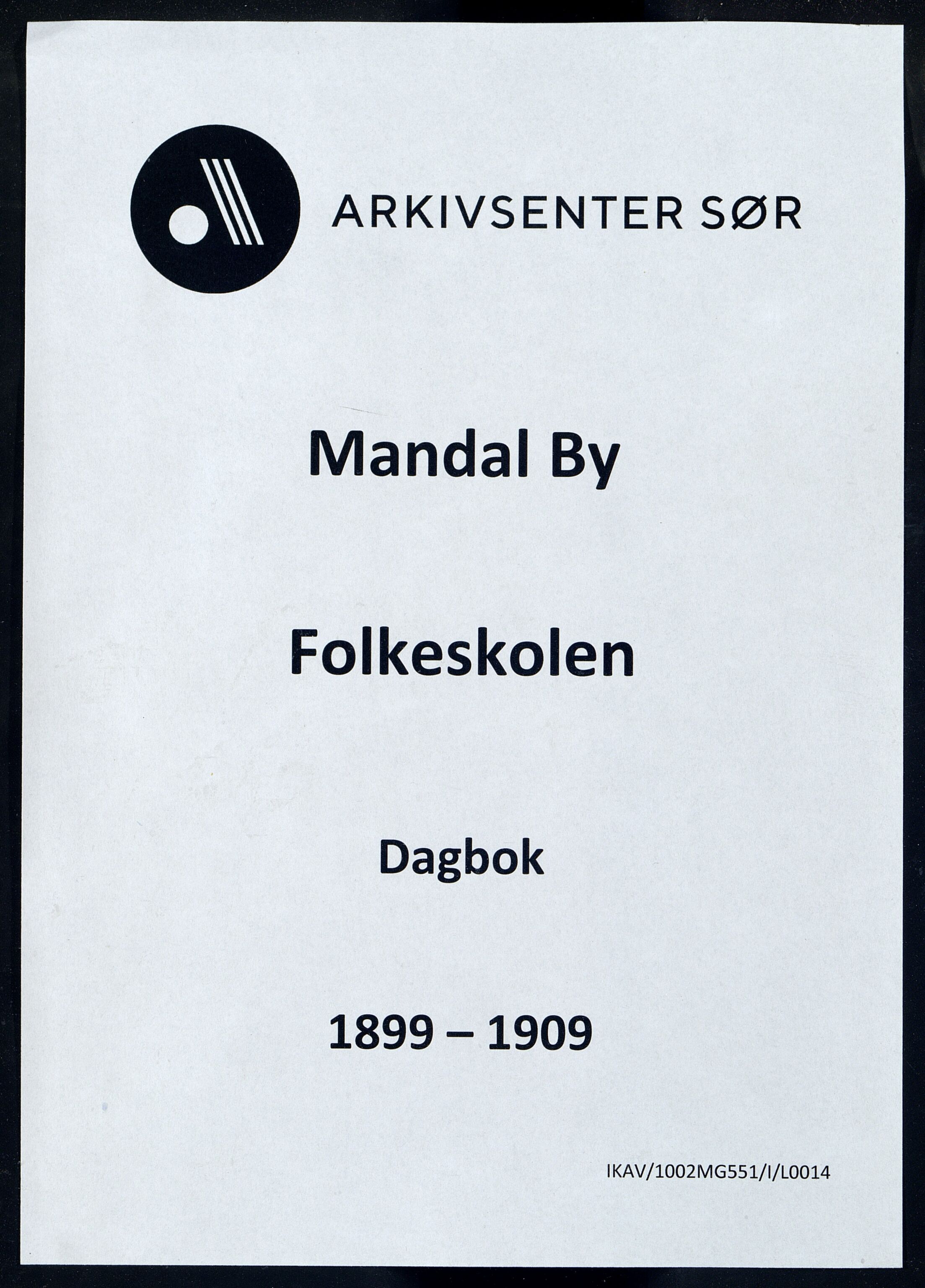 Mandal By - Mandal Allmueskole/Folkeskole/Skole, IKAV/1002MG551/I/L0014: Dagbok, 1899-1909