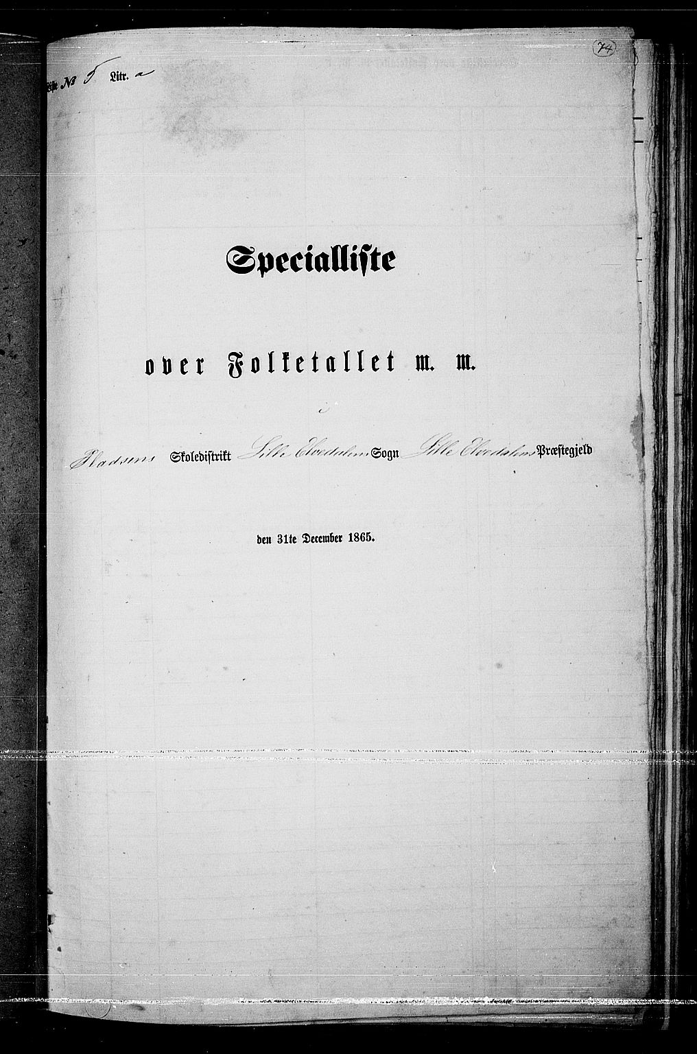 RA, Folketelling 1865 for 0438P Lille Elvedalen prestegjeld, 1865, s. 66