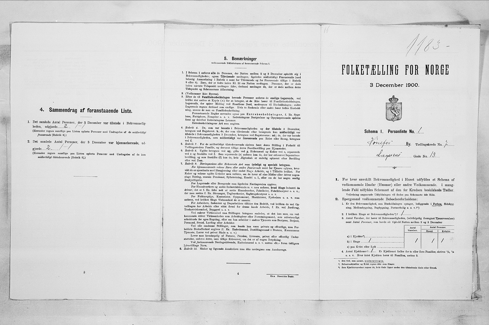 RA, Folketelling 1900 for 0601 Hønefoss kjøpstad, 1900, s. 711