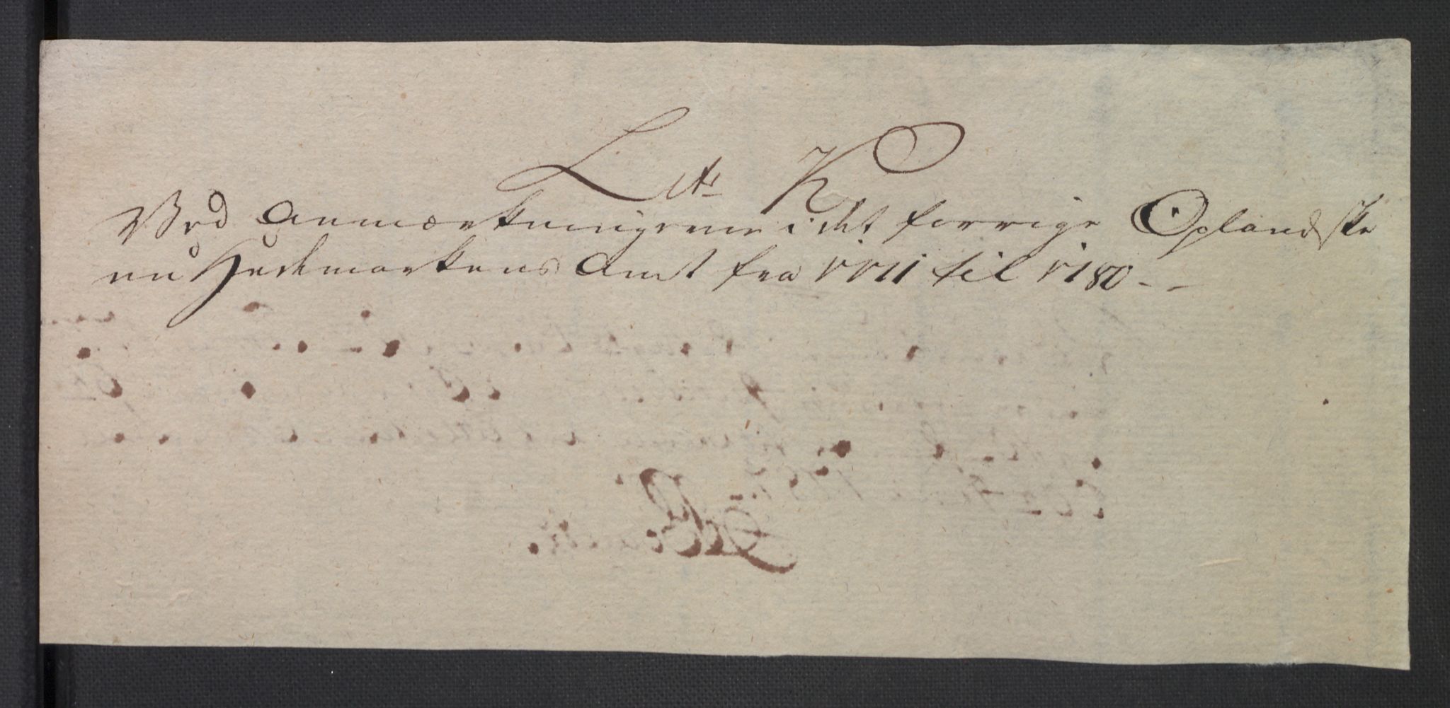 Rentekammeret inntil 1814, Reviderte regnskaper, Mindre regnskaper, AV/RA-EA-4068/Rb/L0014: Opplands amt, 1771-1779, s. 615