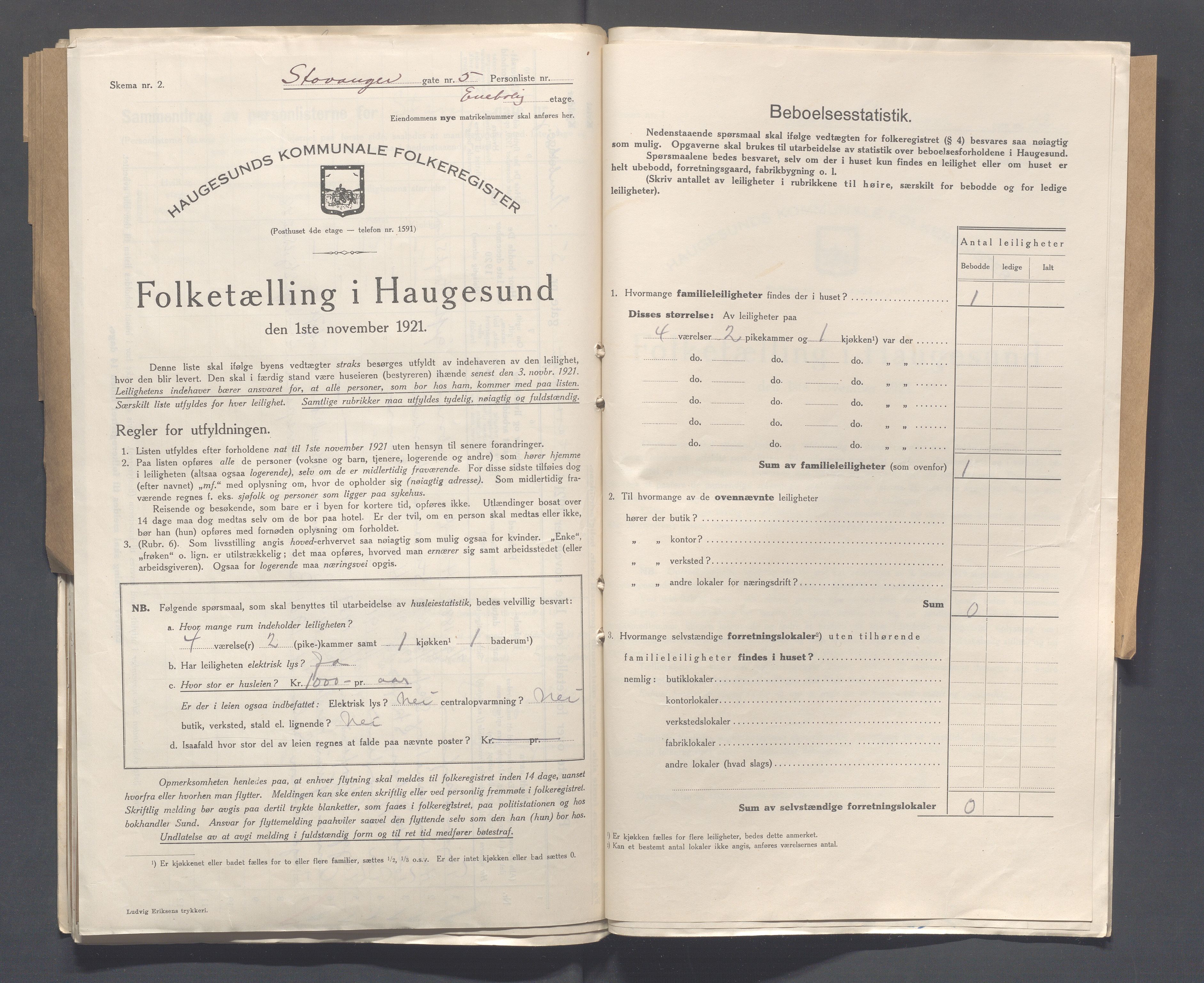 IKAR, Kommunal folketelling 1.11.1921 for Haugesund, 1921, s. 4322