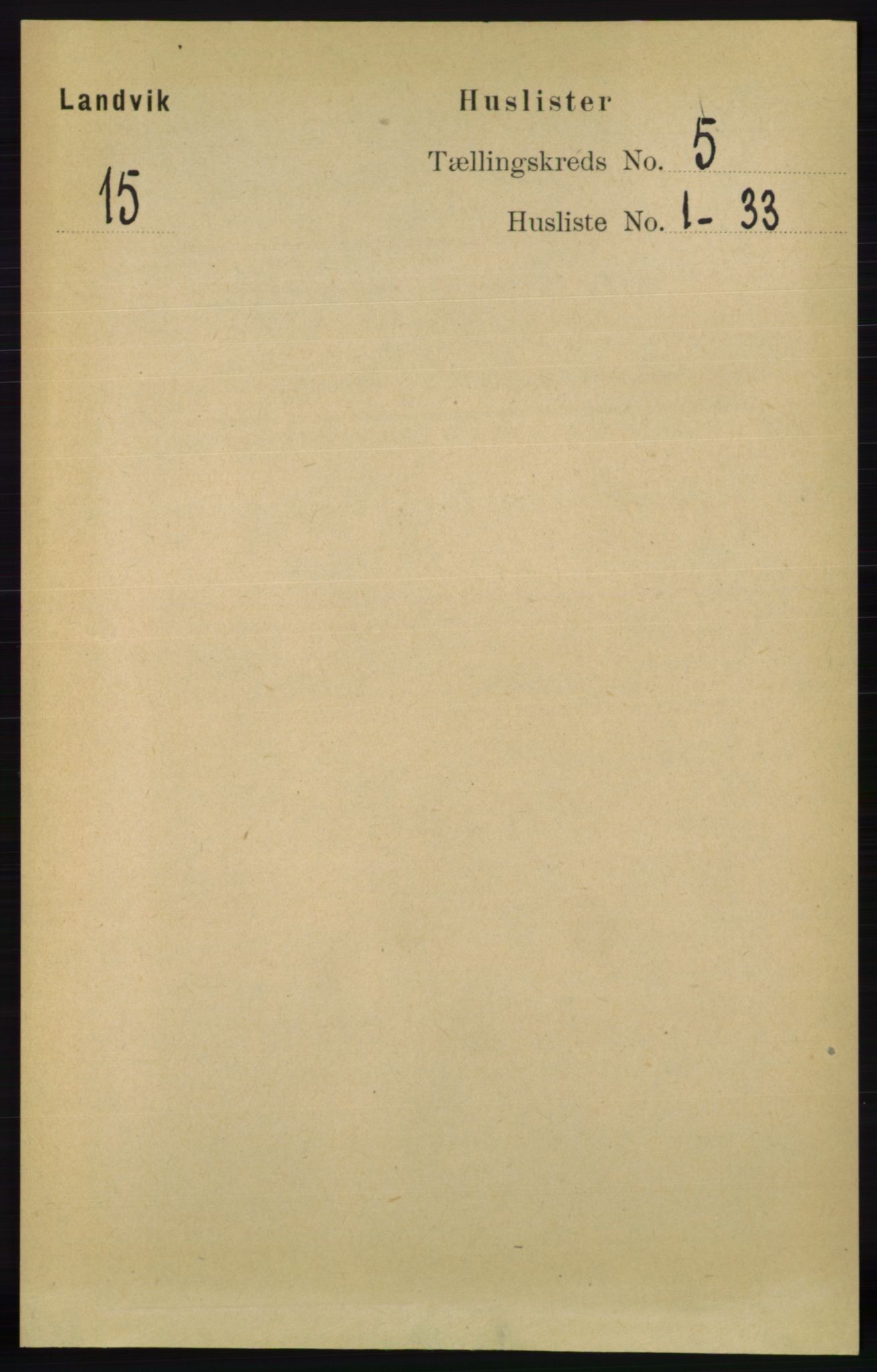 RA, Folketelling 1891 for 0924 Landvik herred, 1891, s. 2149