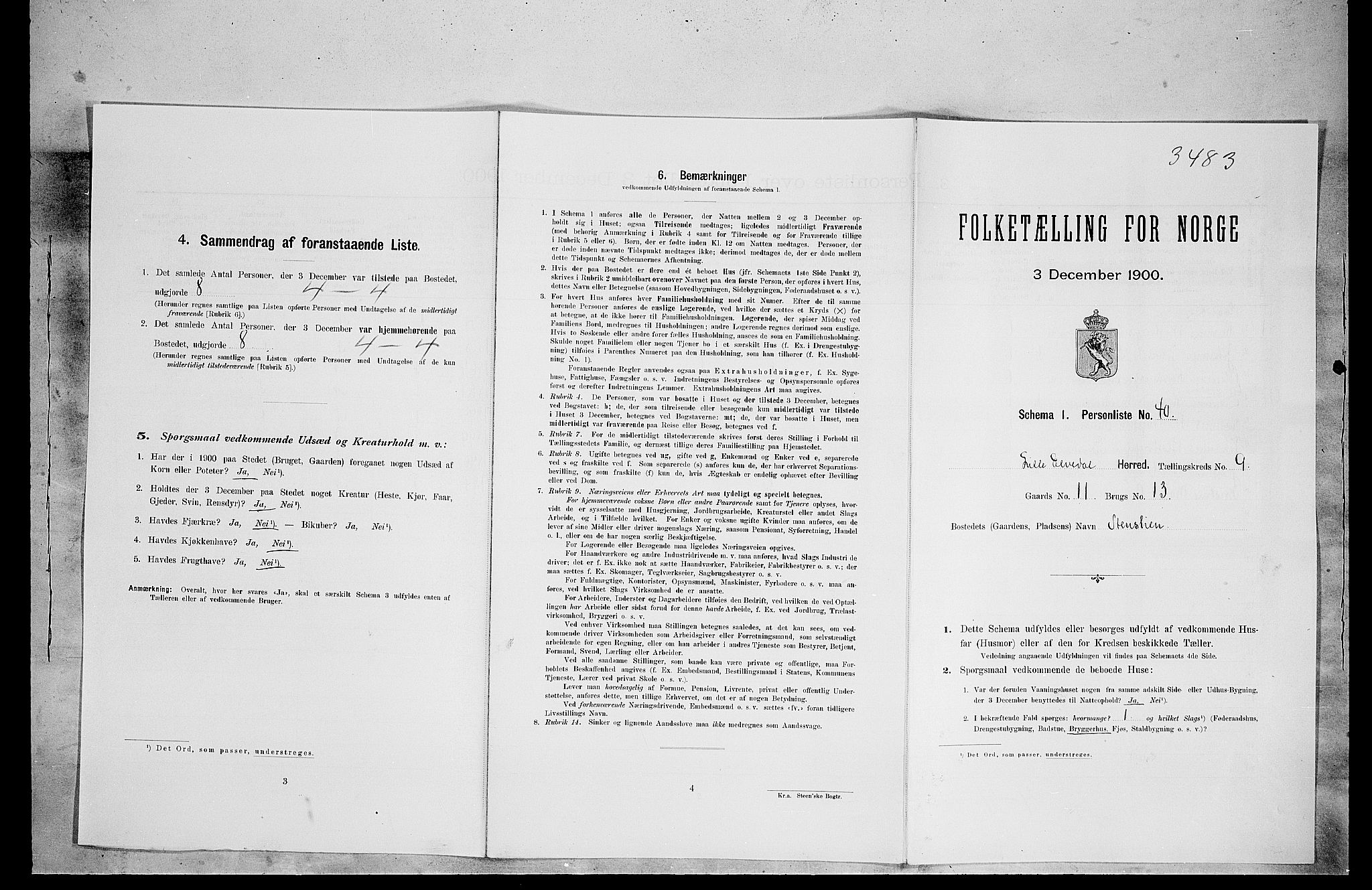 SAH, Folketelling 1900 for 0438 Lille Elvedalen herred, 1900, s. 715