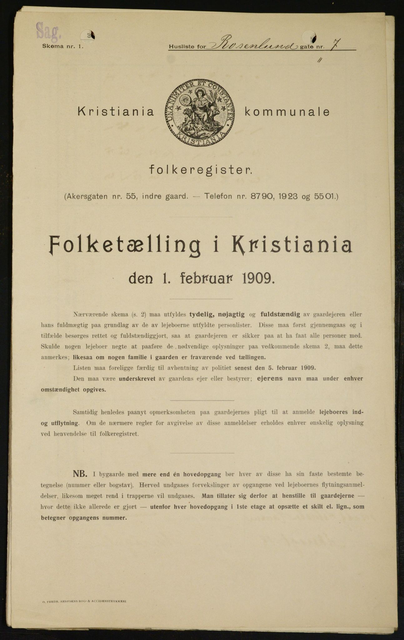 OBA, Kommunal folketelling 1.2.1909 for Kristiania kjøpstad, 1909, s. 76247