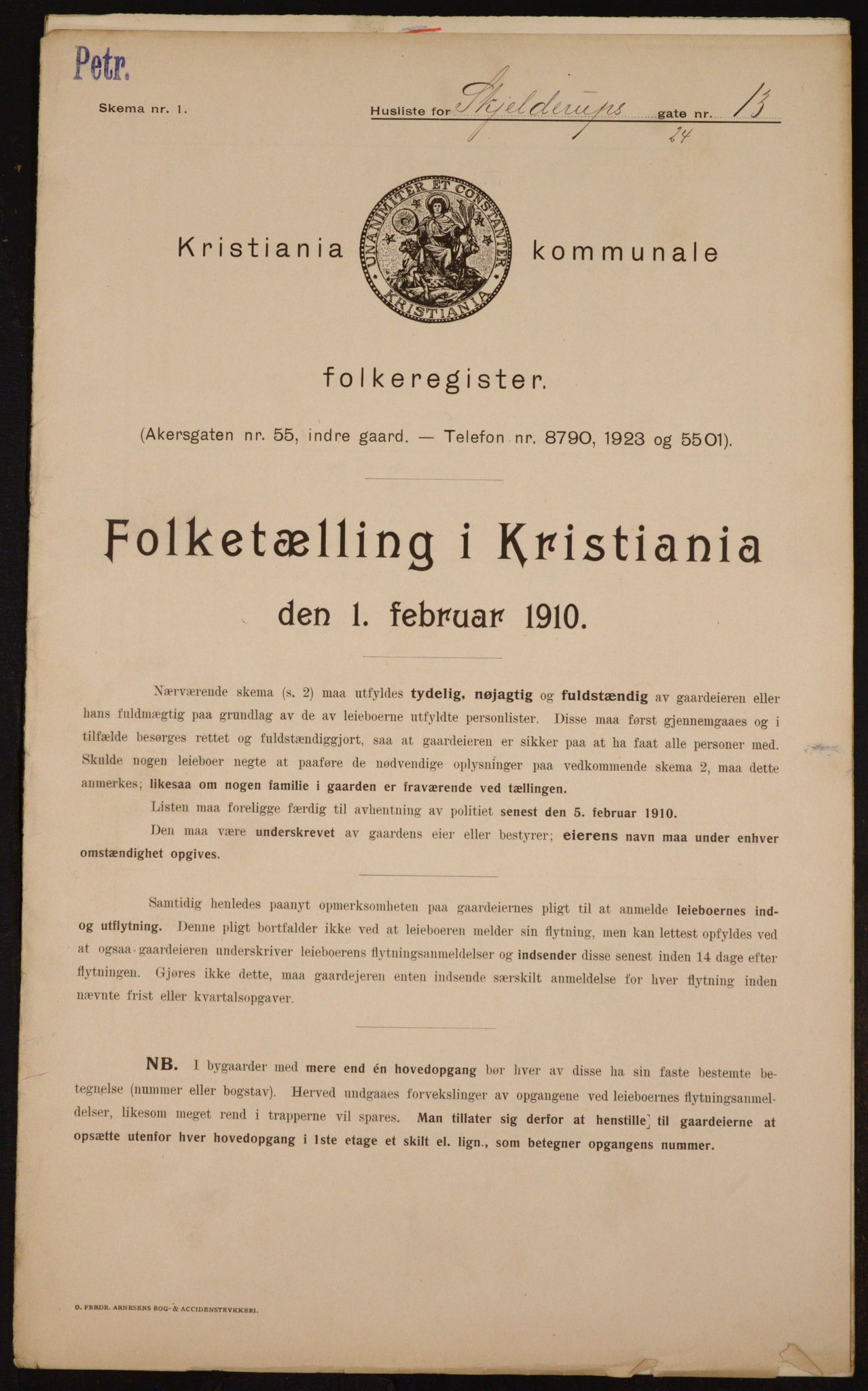 OBA, Kommunal folketelling 1.2.1910 for Kristiania, 1910, s. 91388