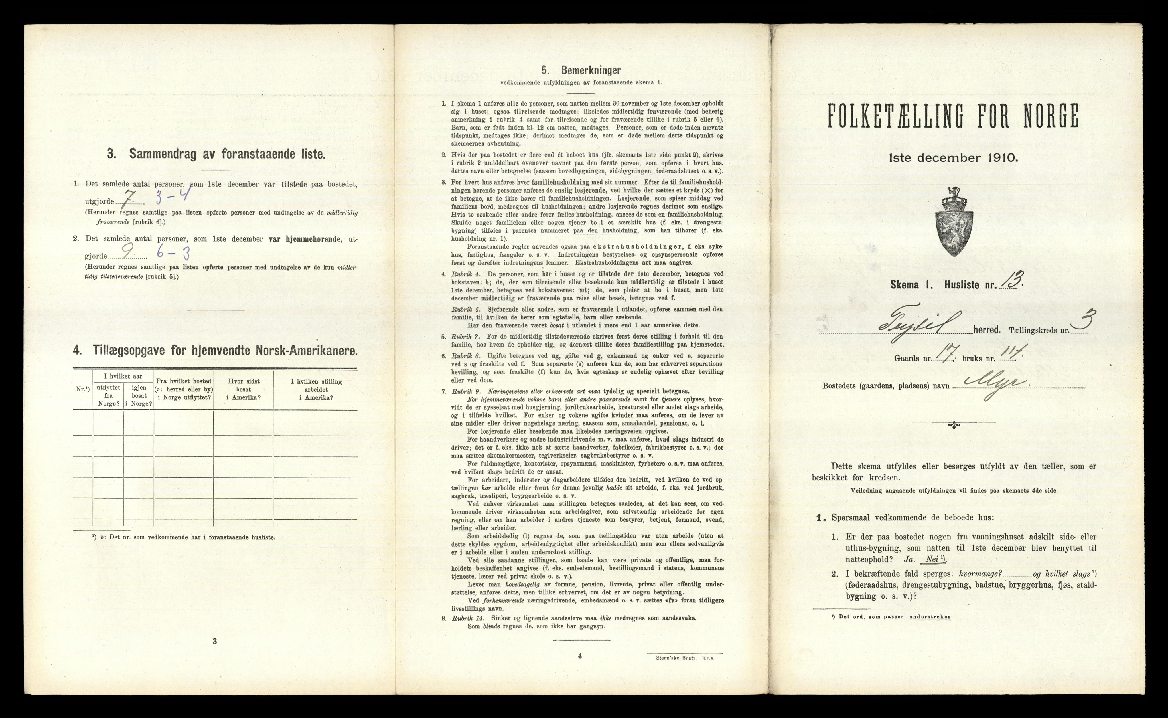 RA, Folketelling 1910 for 0428 Trysil herred, 1910, s. 337