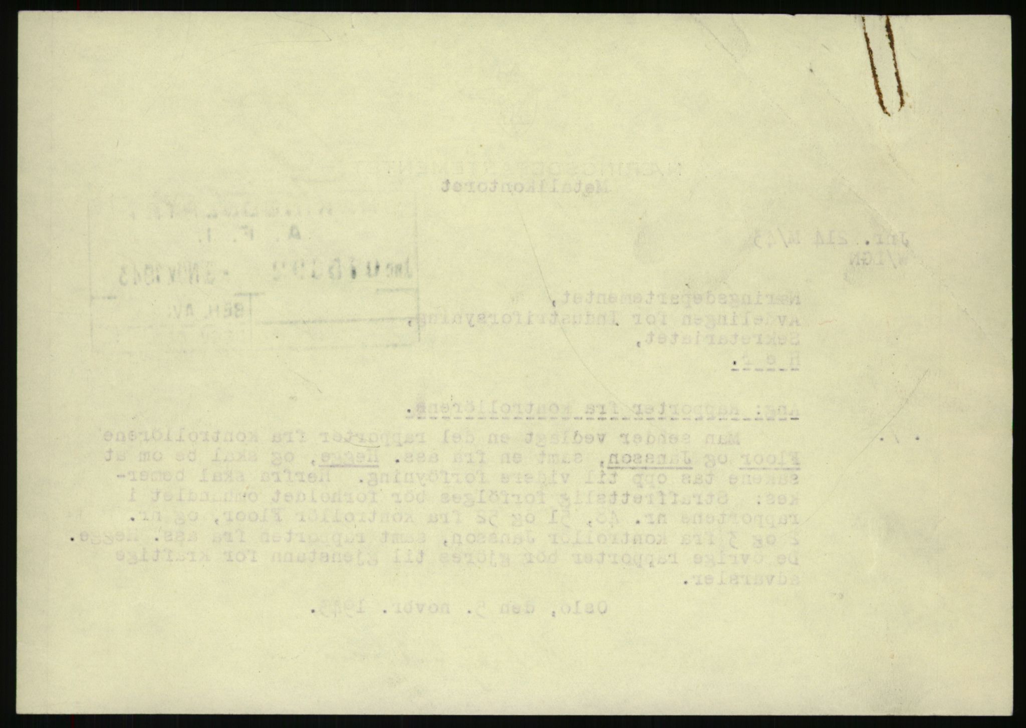 Direktoratet for industriforsyning, Sekretariatet, AV/RA-S-4153/D/Df/L0054: 9. Metallkontoret, 1940-1945, s. 2622
