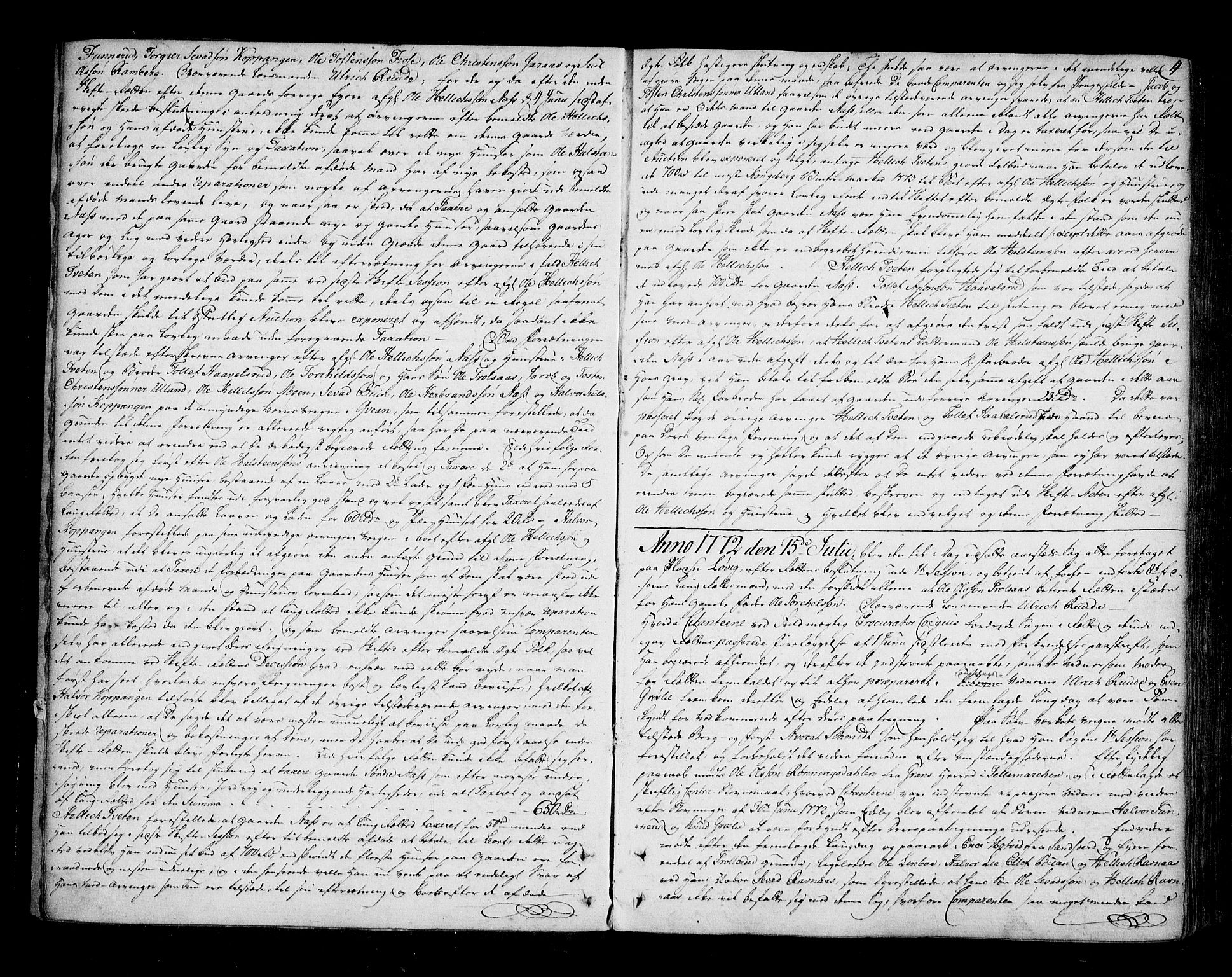 Numedal og Sandsvær sorenskriveri, AV/SAKO-A-128/F/Fa/Faa/L0077: Tingbøker, 1772-1778, s. 4