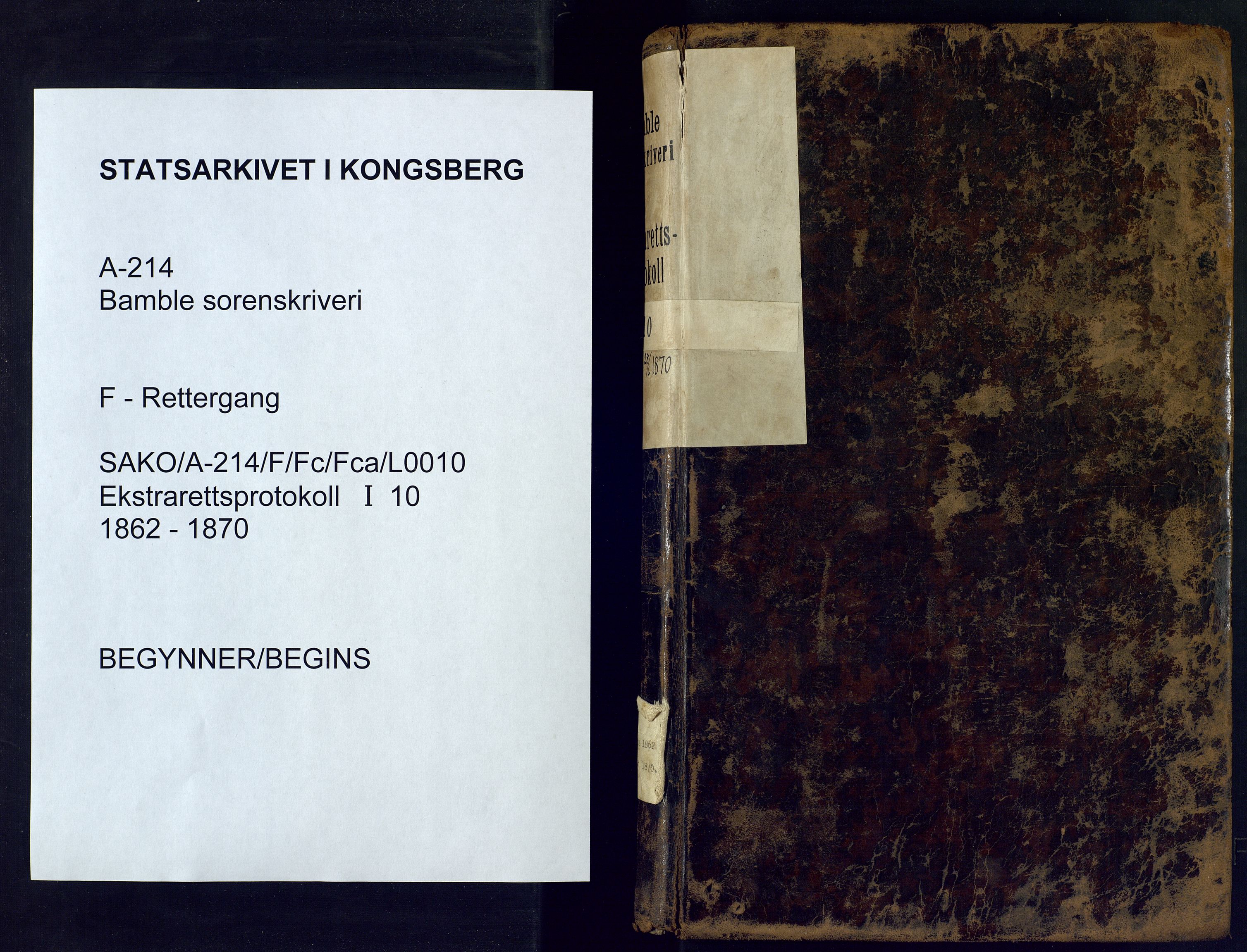 Bamble sorenskriveri, SAKO/A-214/F/Fc/Fca/L0010: Ekstrarettsprotokoll, 1862-1870