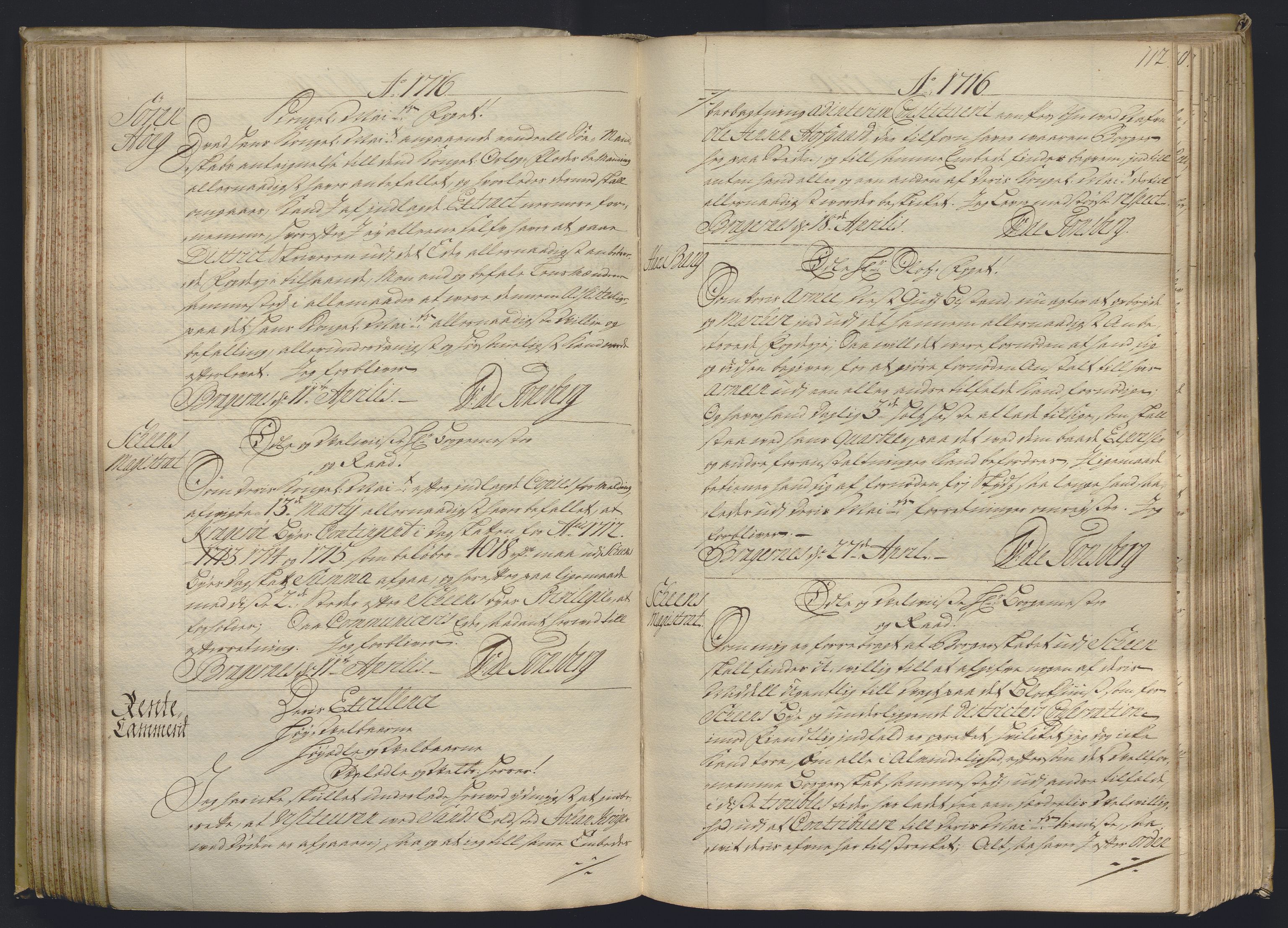 Kristiania stiftamt, AV/SAO-A-10386/B/Ba/L0004: Kopibok, 1715-1717, s. 111b-112a