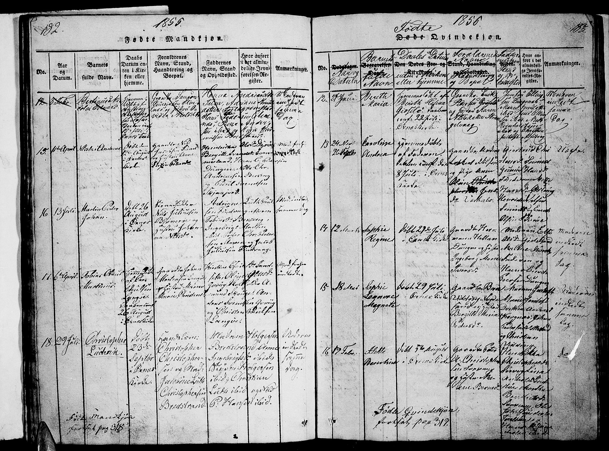 Ministerialprotokoller, klokkerbøker og fødselsregistre - Nordland, AV/SAT-A-1459/893/L1346: Klokkerbok nr. 893C01, 1820-1858, s. 182-183