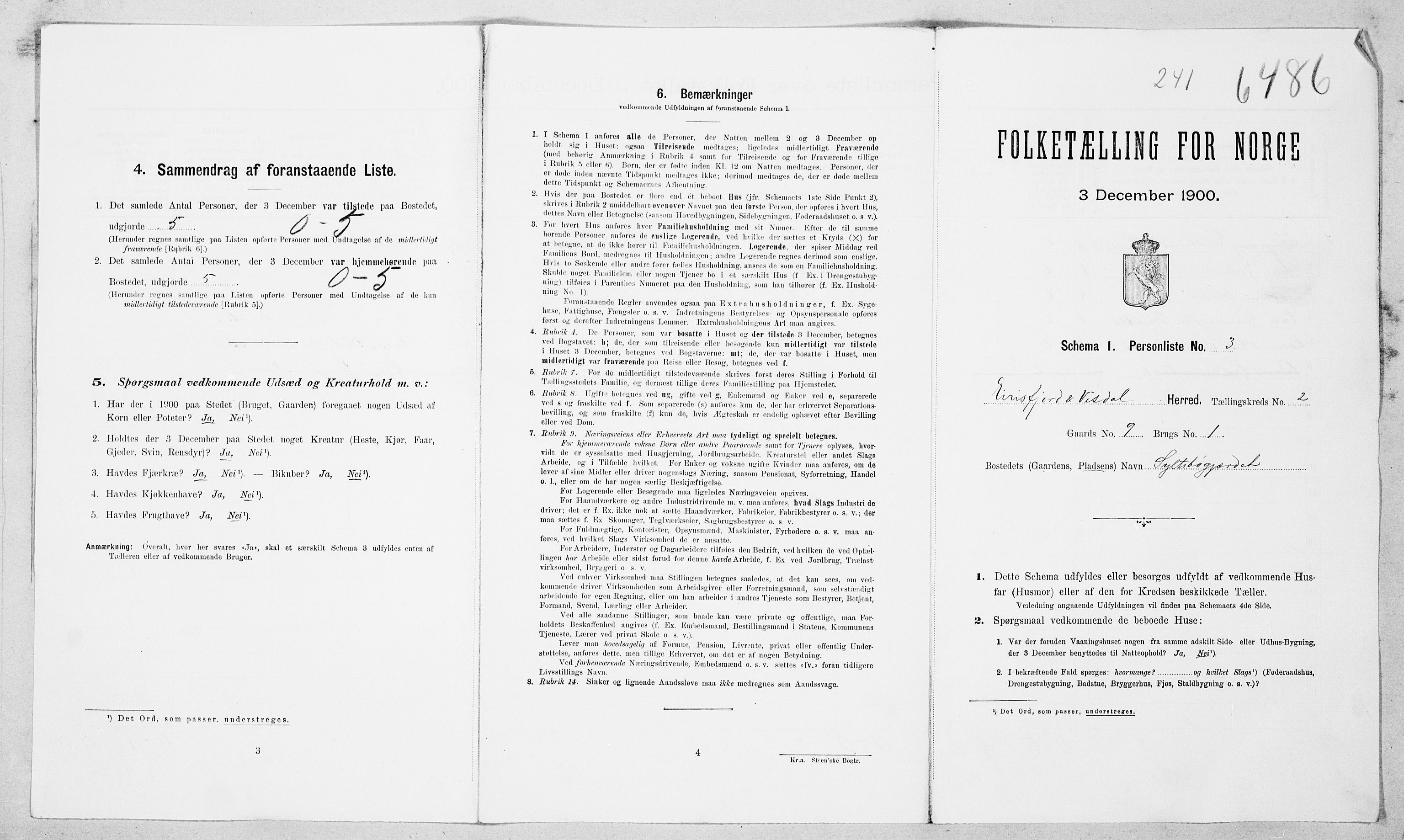SAT, Folketelling 1900 for 1542 Eresfjord og Vistdal herred, 1900, s. 23