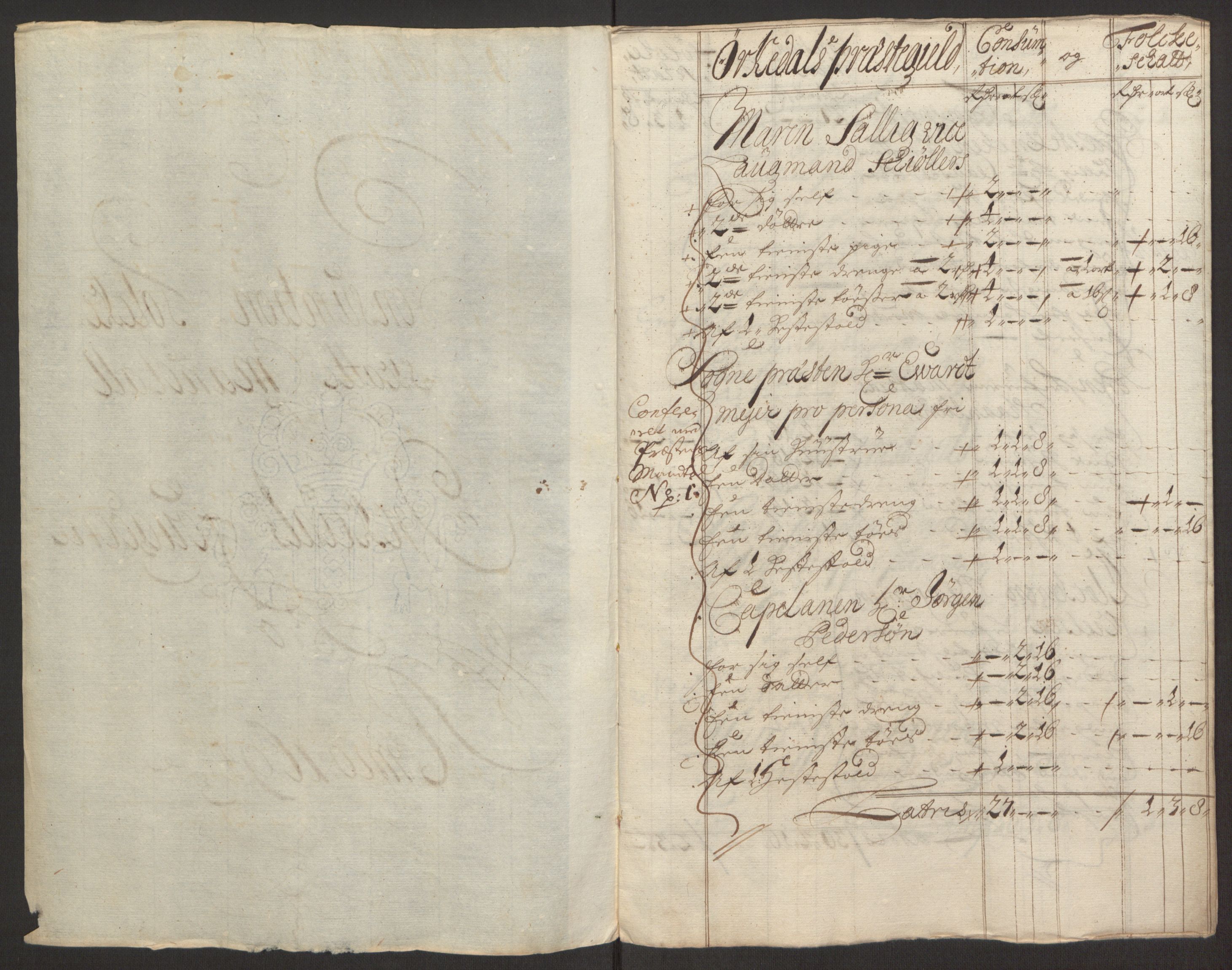 Rentekammeret inntil 1814, Reviderte regnskaper, Fogderegnskap, RA/EA-4092/R60/L3944: Fogderegnskap Orkdal og Gauldal, 1694, s. 158
