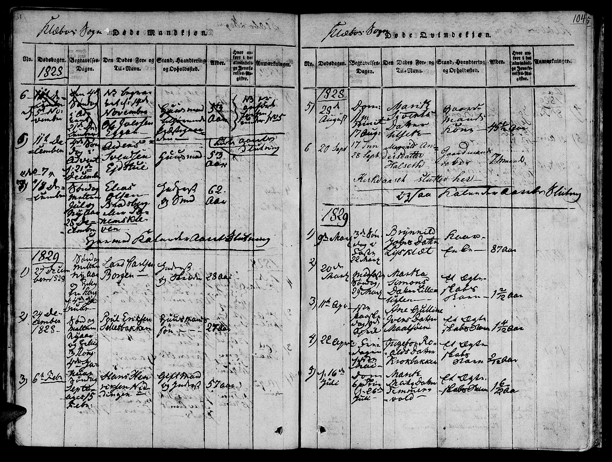 Ministerialprotokoller, klokkerbøker og fødselsregistre - Sør-Trøndelag, SAT/A-1456/618/L0439: Ministerialbok nr. 618A04 /1, 1816-1843, s. 104